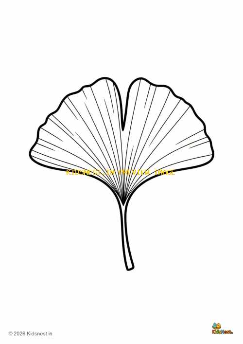 Printable Fan-Shaped Leaf Coloring Sheet for Kids