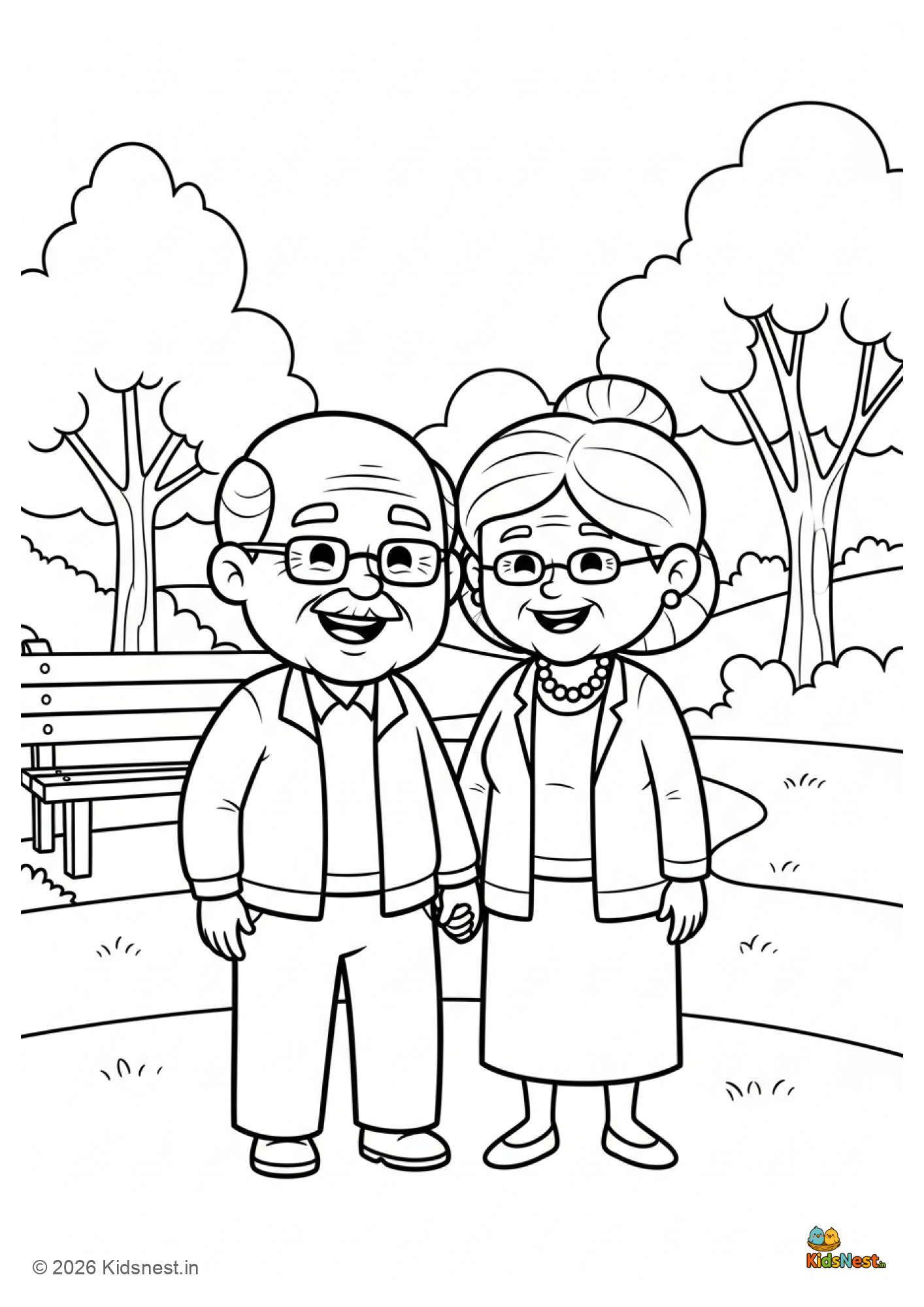 Printable Grandparents Coloring Pages for Kids | Free PDF