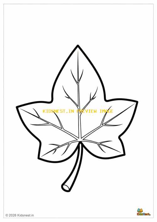 Printable Ivy Leaf Coloring Page for Kids | Educational Art