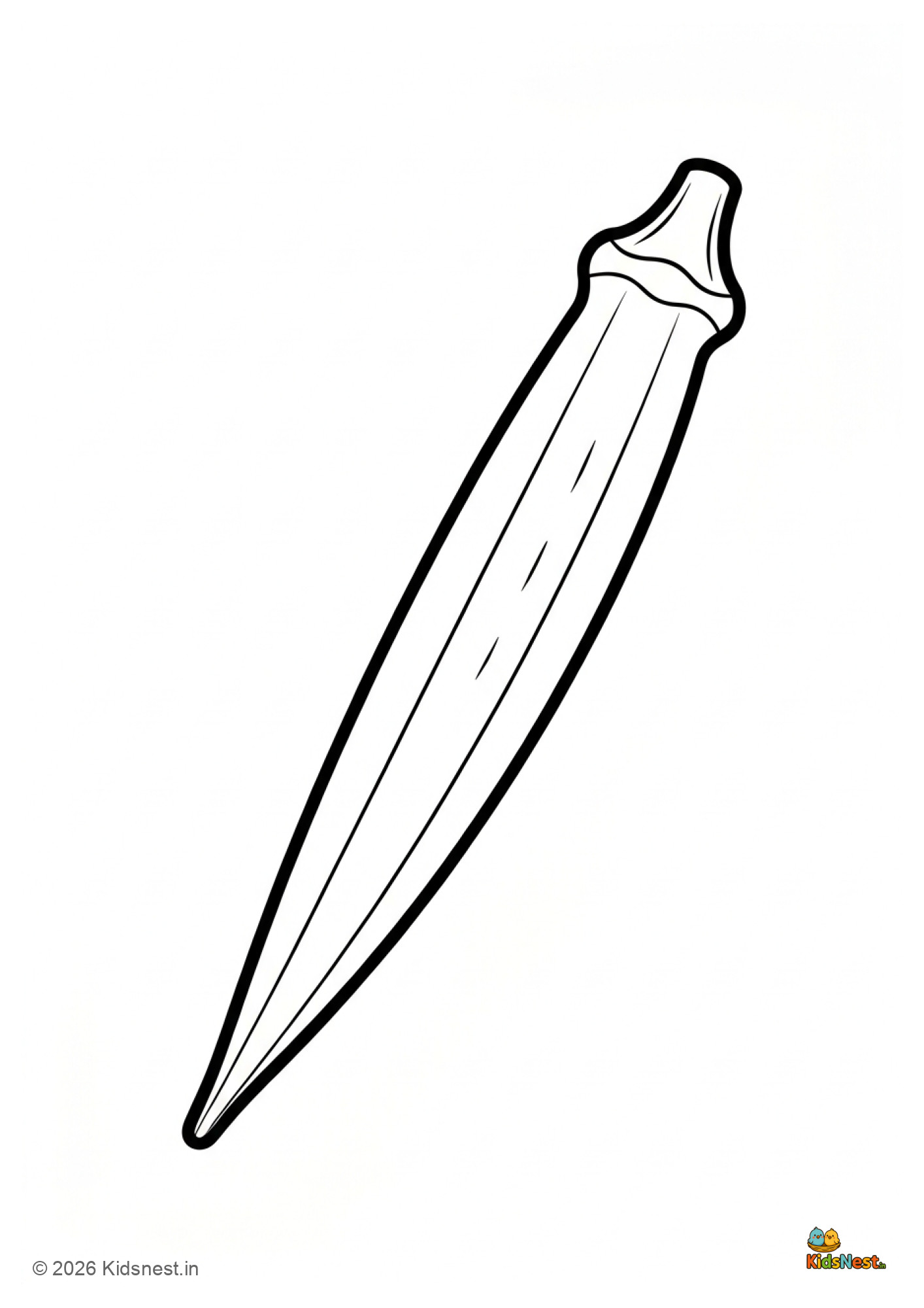 Printable Ladyfinger Coloring Page for Kids | Free Worksheet