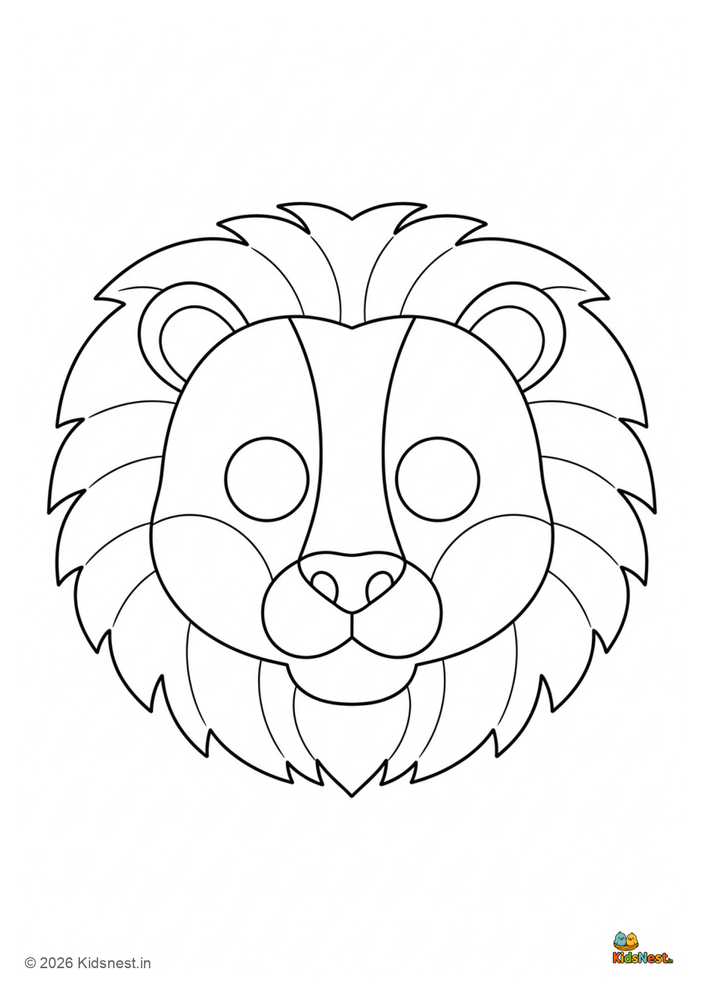 Printable Lion Face Mask Outline for Kids | DIY Craft Template