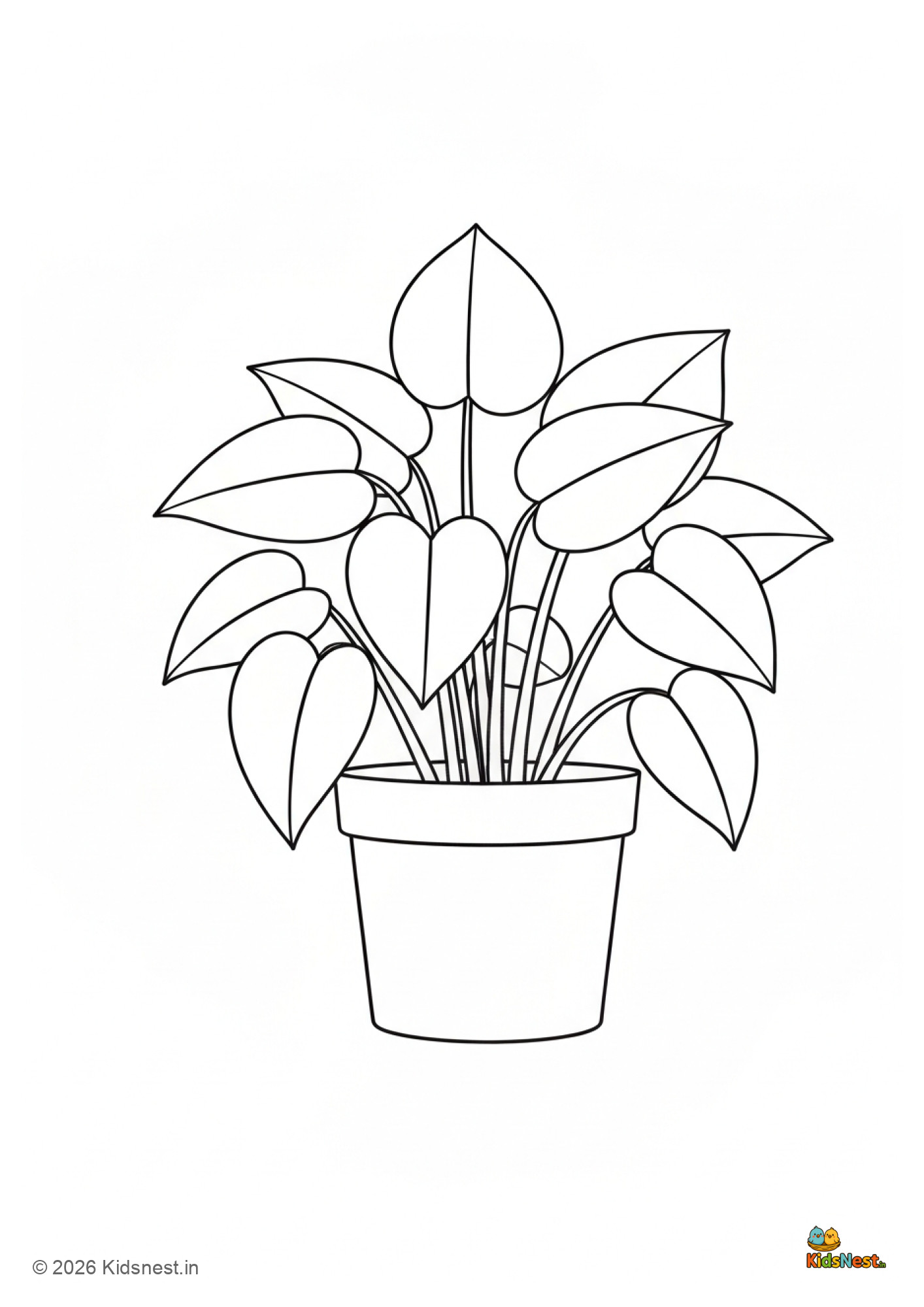 Printable Money Plant Colouring Page for Kids | Free Worksheet