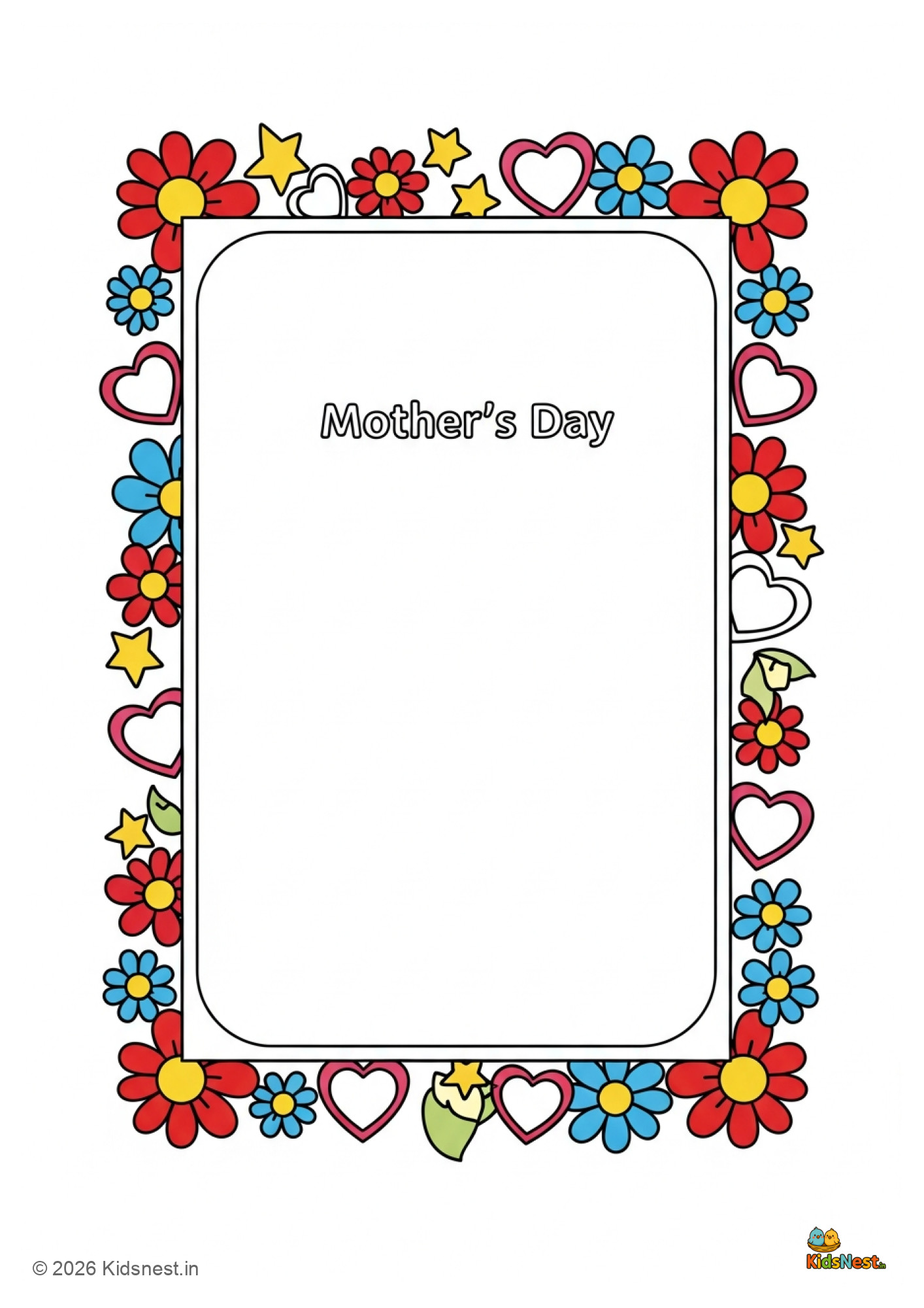 Printable Mother's Day Greeting Cards & Activities for Kids