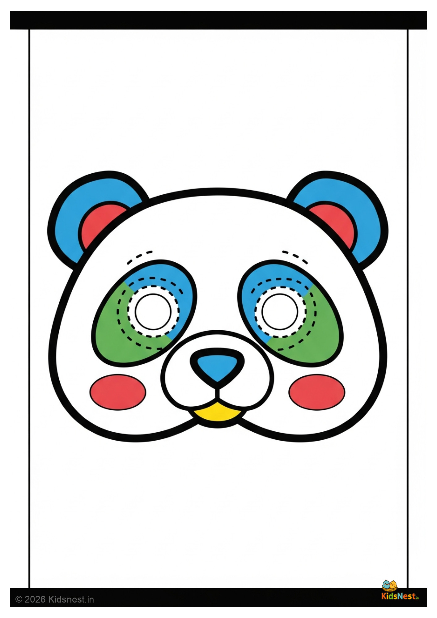 Printable Panda Face Mask Craft for Kids | Fun Cutting Activity