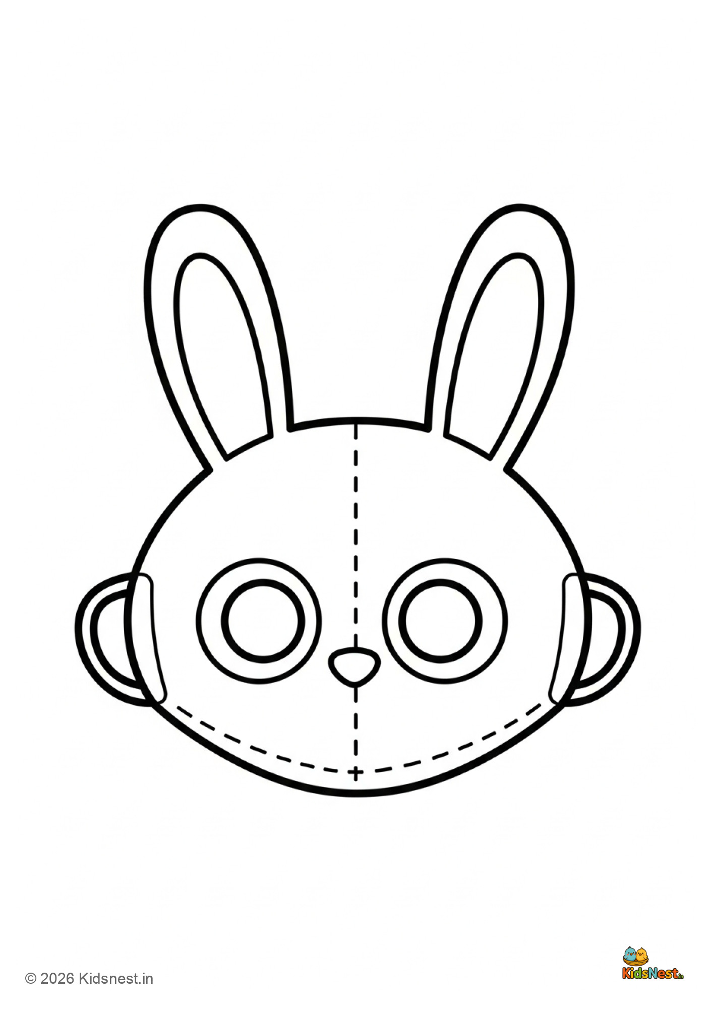 Printable Rabbit Face Mask Outline for Kids | DIY Craft Template