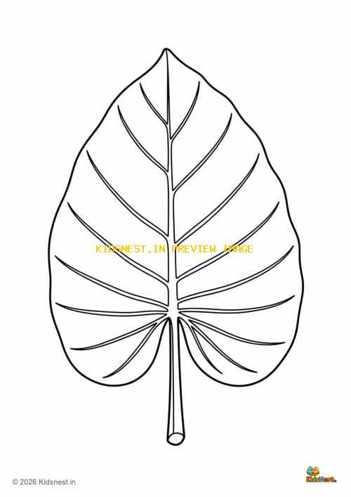 Printable Realistic Jungle Leaf Coloring Sheet for Kids
