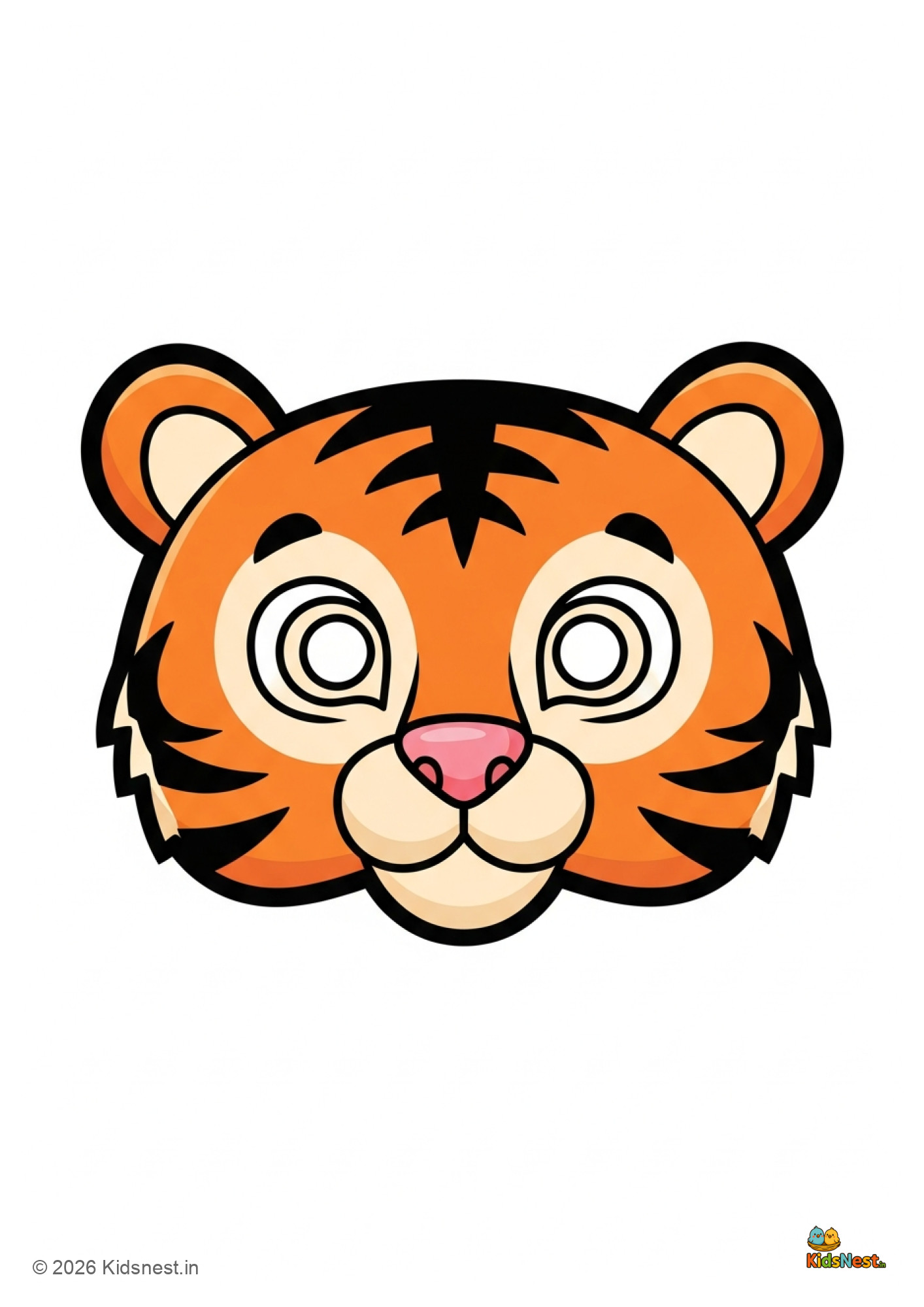 Printable Tiger Face Mask Craft for Kids | DIY Activity
