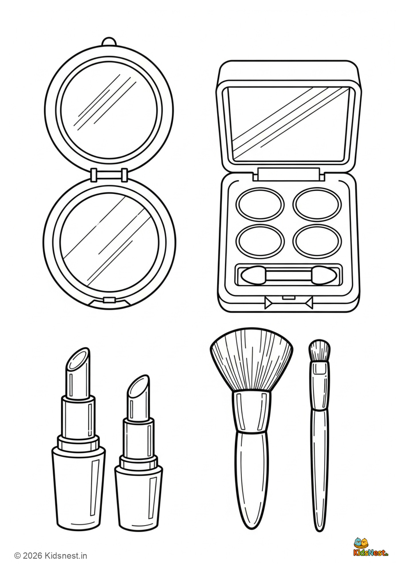 Printable Toy Makeup Kit Coloring Page for Kids | Free Activity