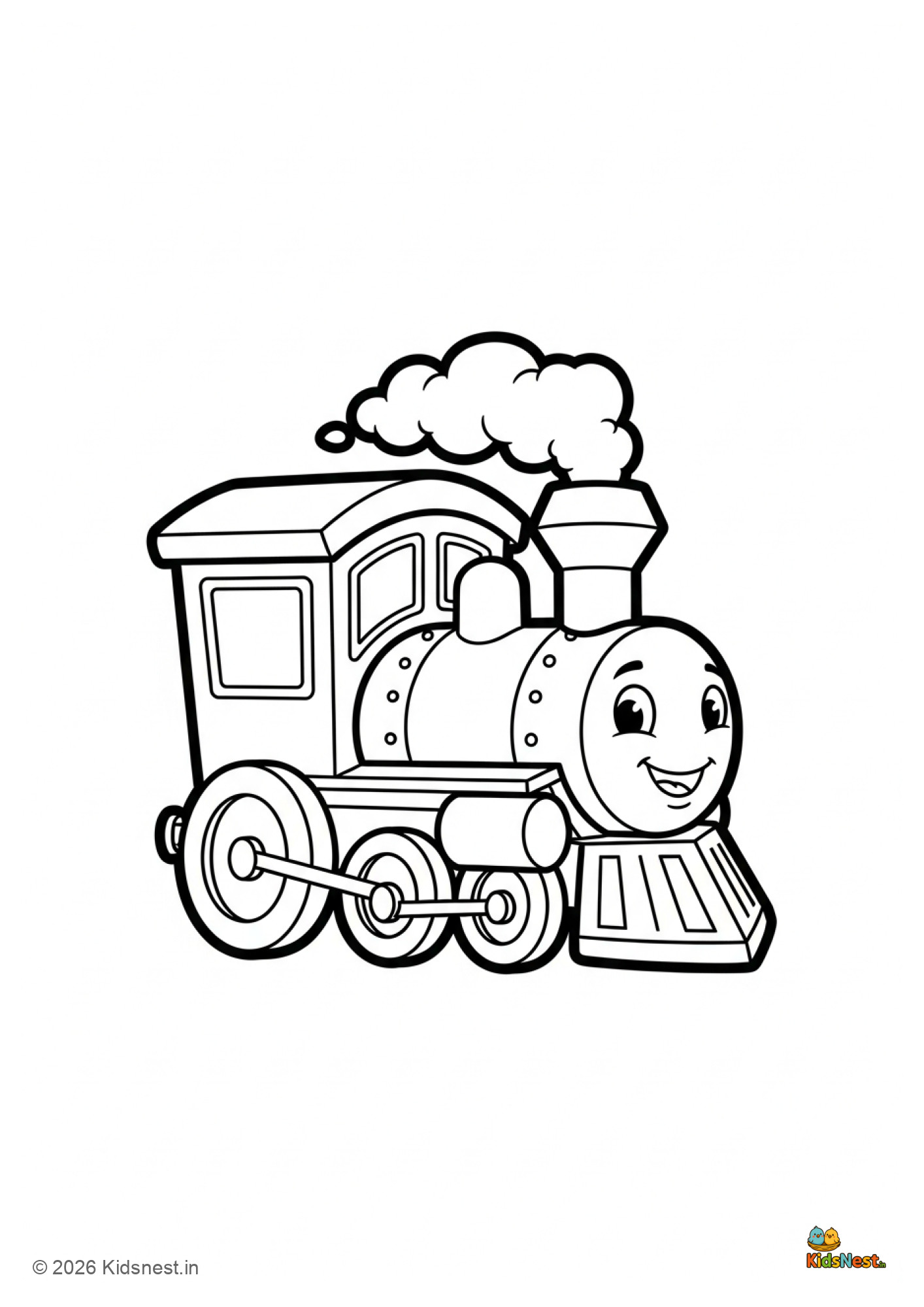 Printable Toy Train Colouring Page for Kids | Free PDF