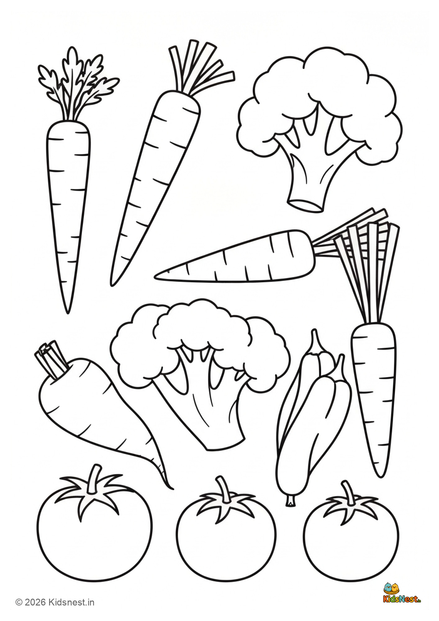 Printable Vegetable Educational Chart for Kids | Learning Worksheet