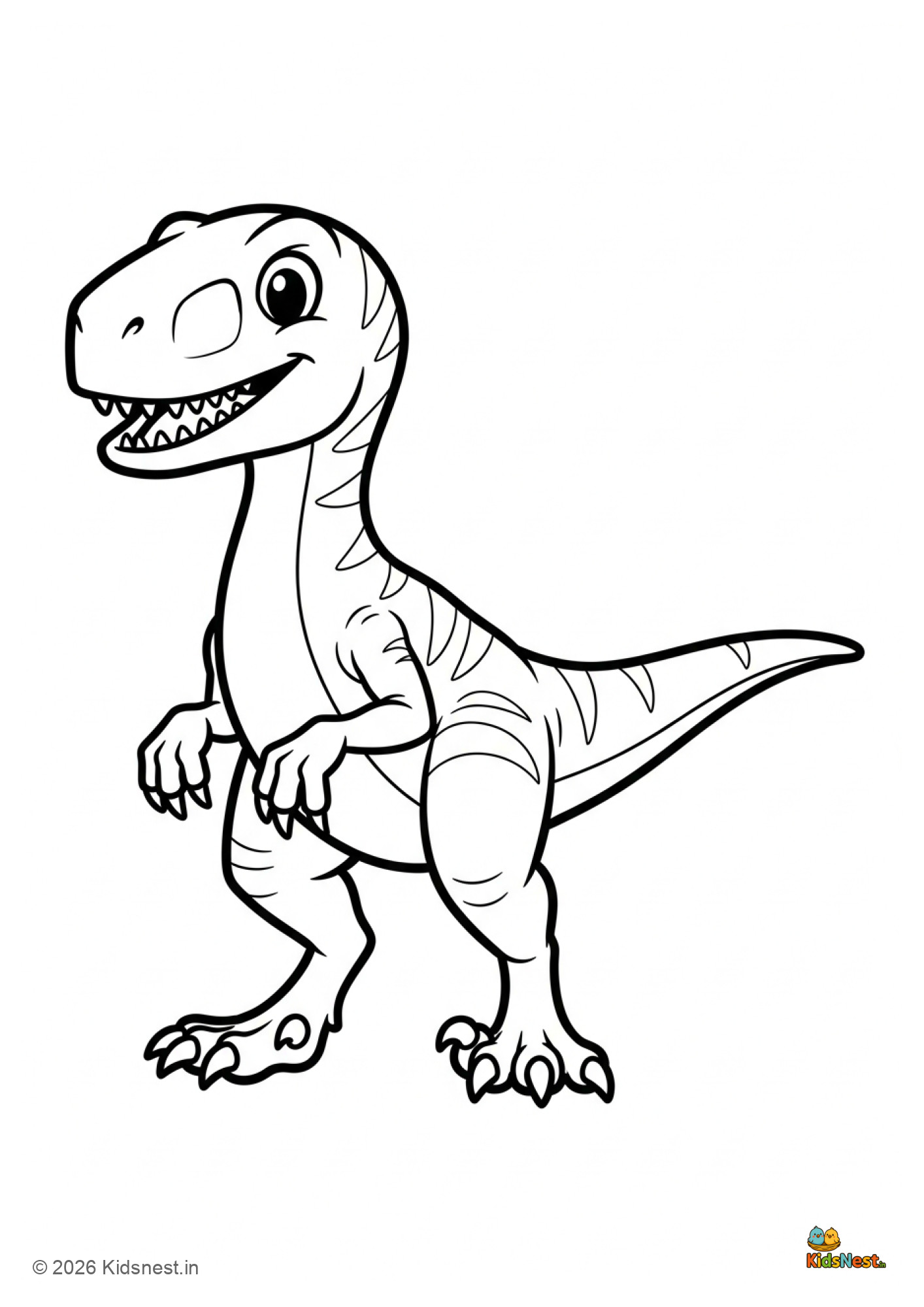 Printable Velociraptor Colouring Page for Kids | Free PDF