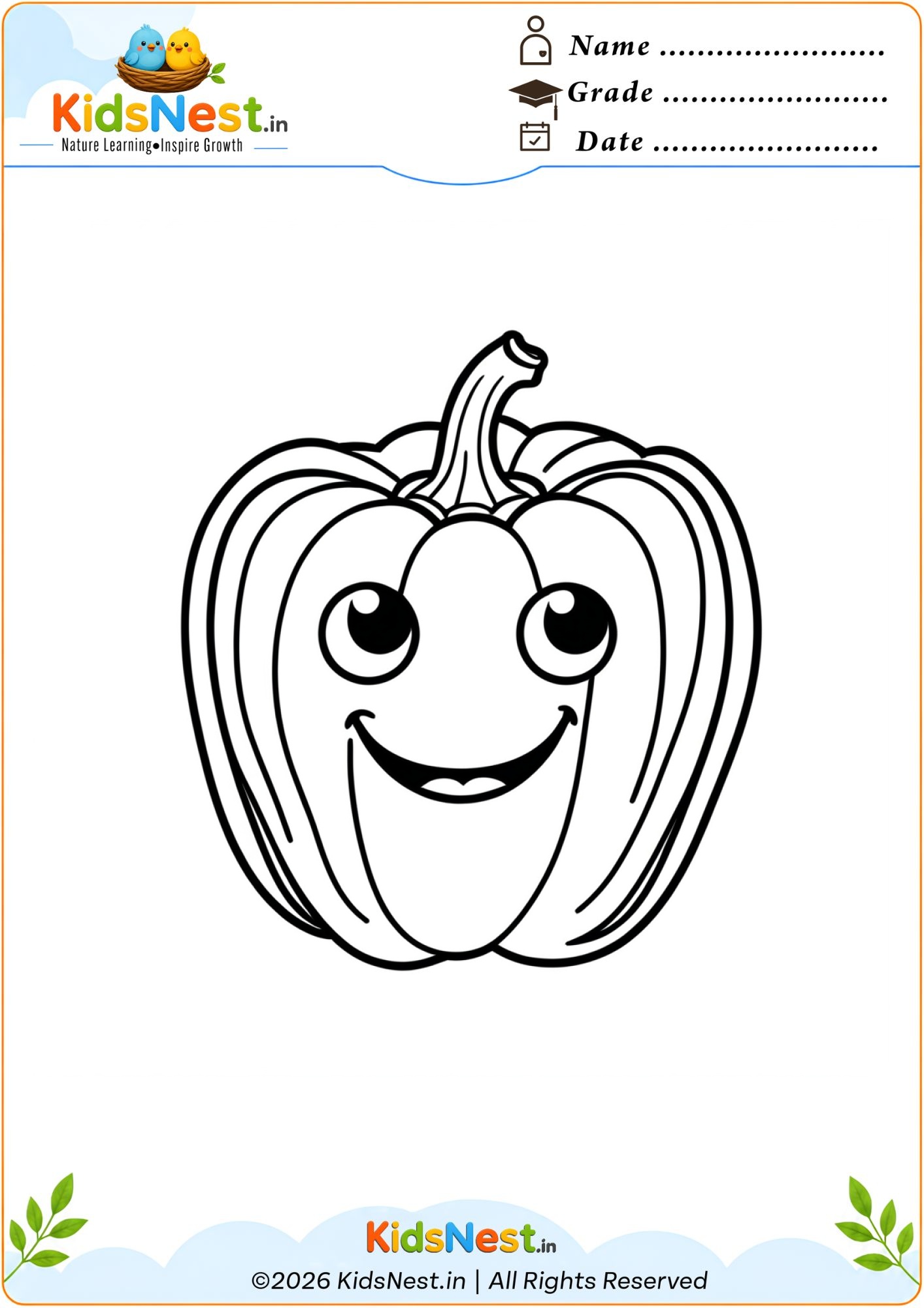 Free Printable Pumpkin Coloring Page for Kids | Educational Art