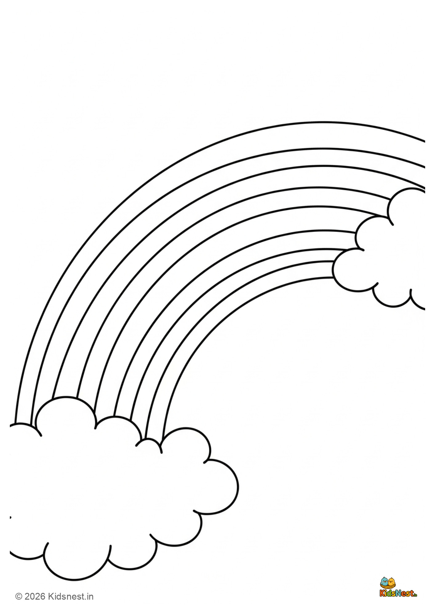 Rainbow Coloring Page for Kids | Free Printable Worksheet