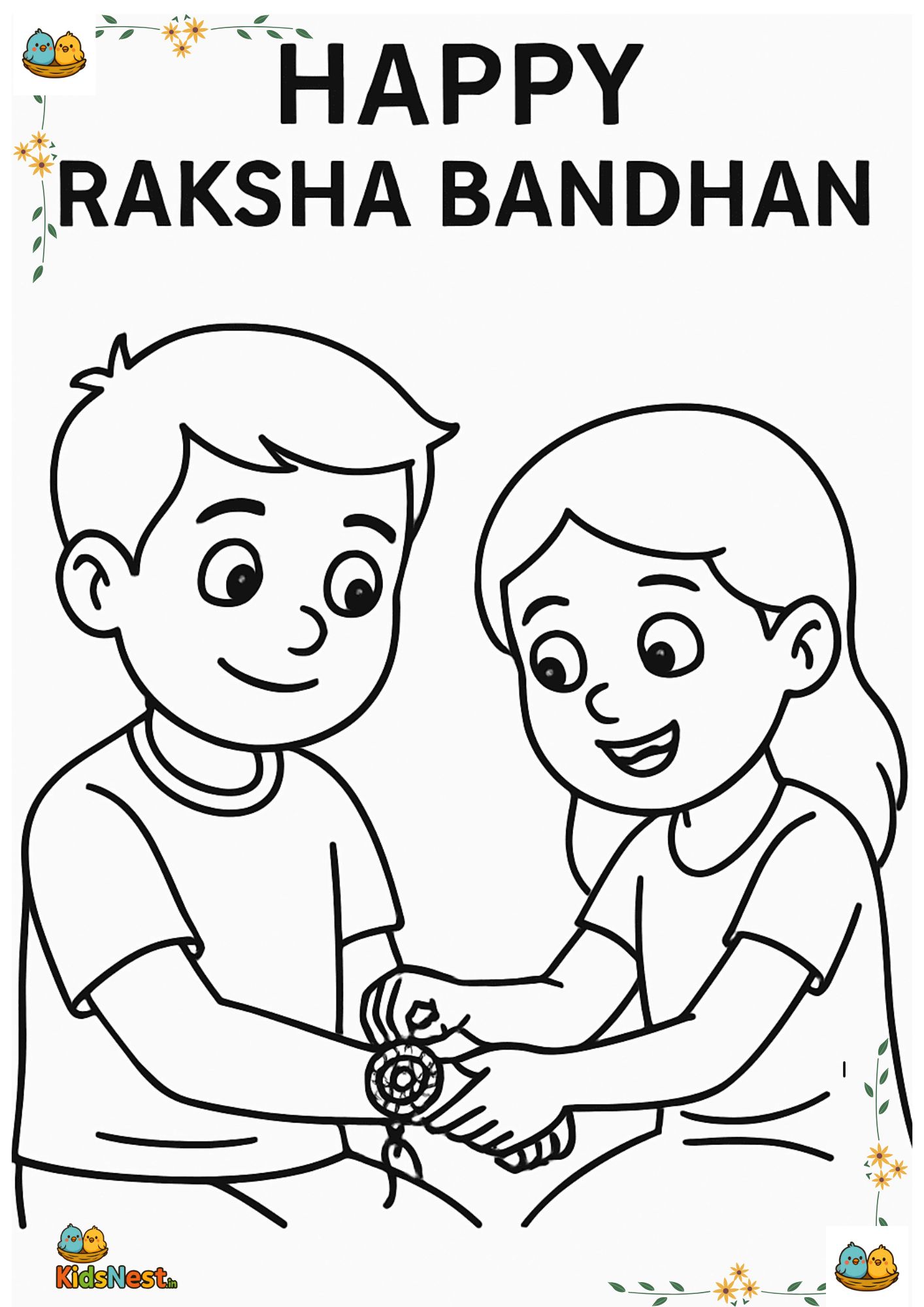 Raksha Bandhan Coloring Pages for Kids | Free Printable