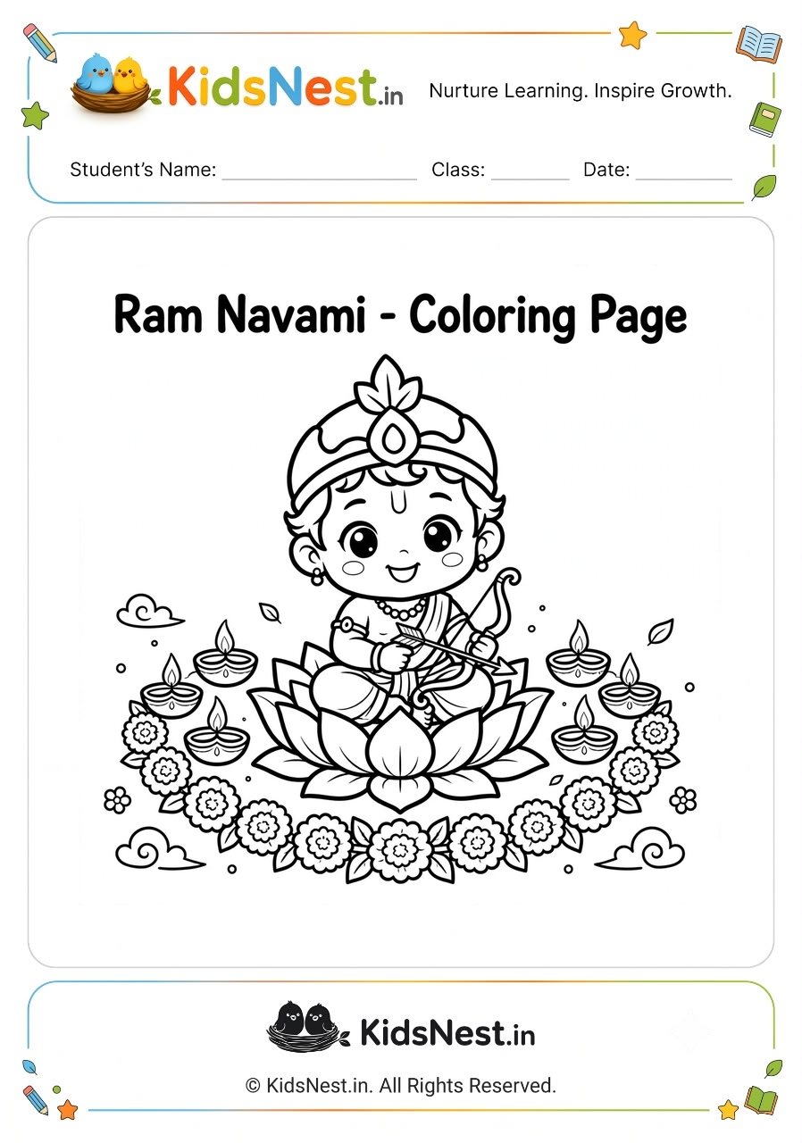 Free Ram Navami Coloring Page for Kids | Printable Activity