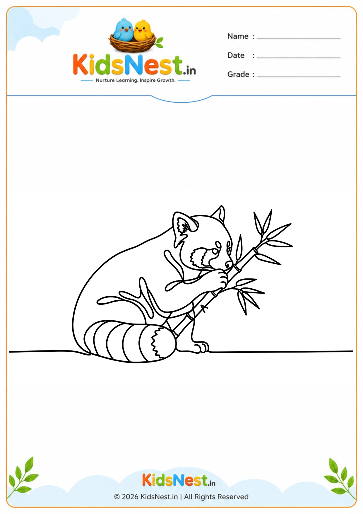 Free Red Panda Coloring Page for Kids | Printable Activity