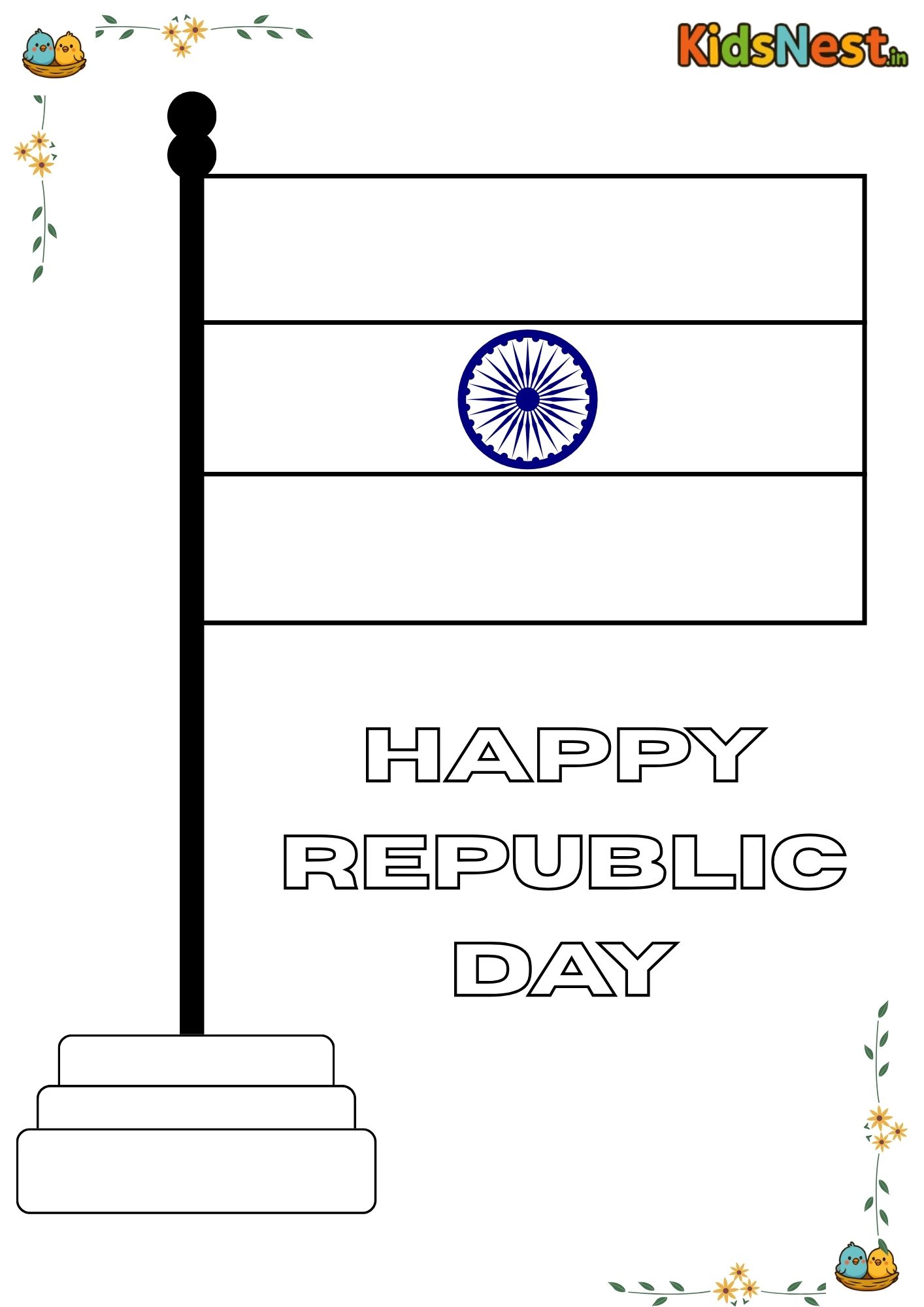 Republic Day Colouring Page for Kids | Free Printable