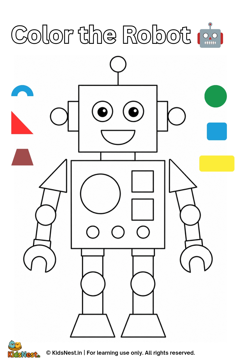 Robot Shapes Coloring Page | Printable Kids Activity