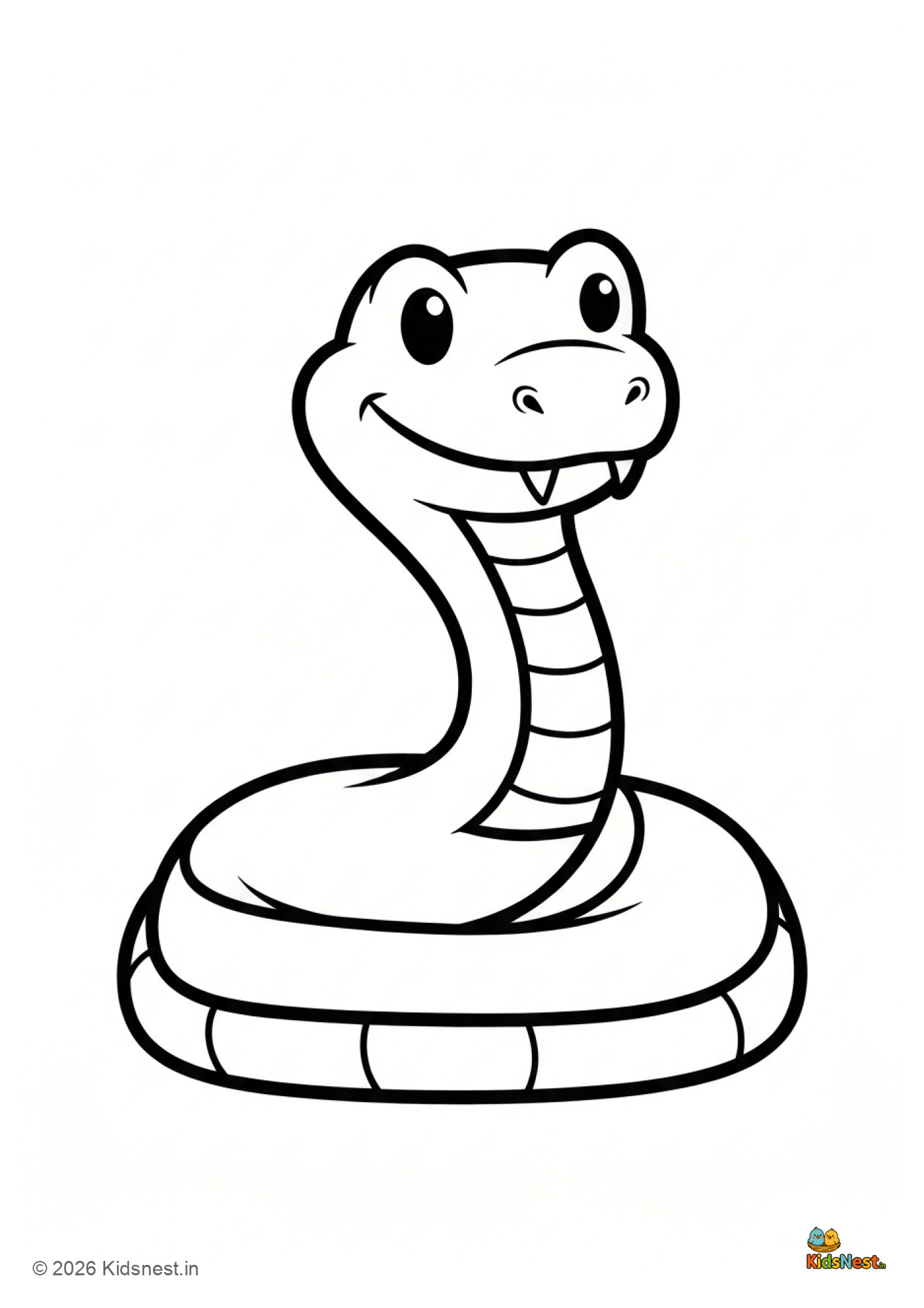 S for Snake Coloring Page for Kids | Free Printable Worksheet