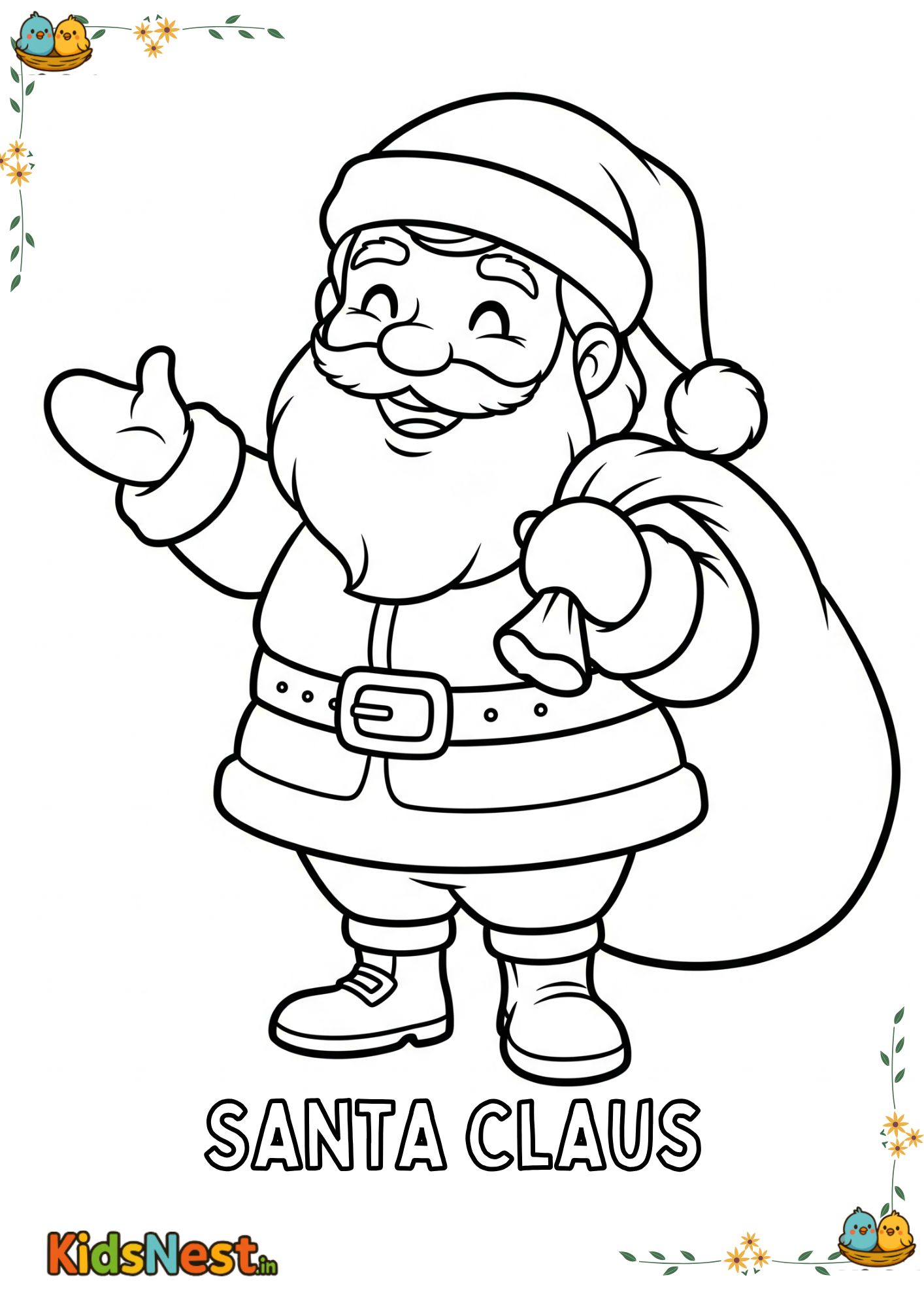 Santa Claus Coloring Page | Free Printable for Kids