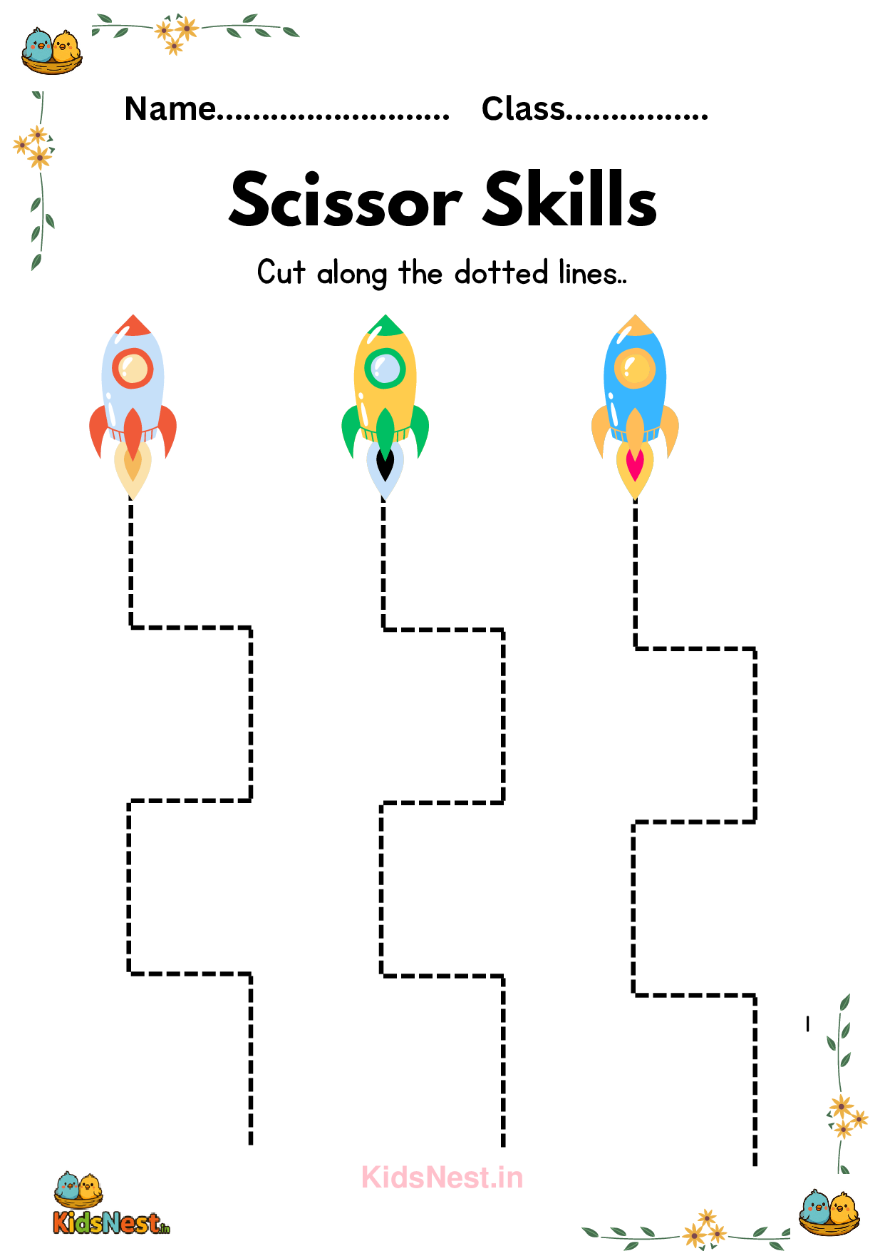 Scissor Skill Worksheets for Kids | Printable Activities