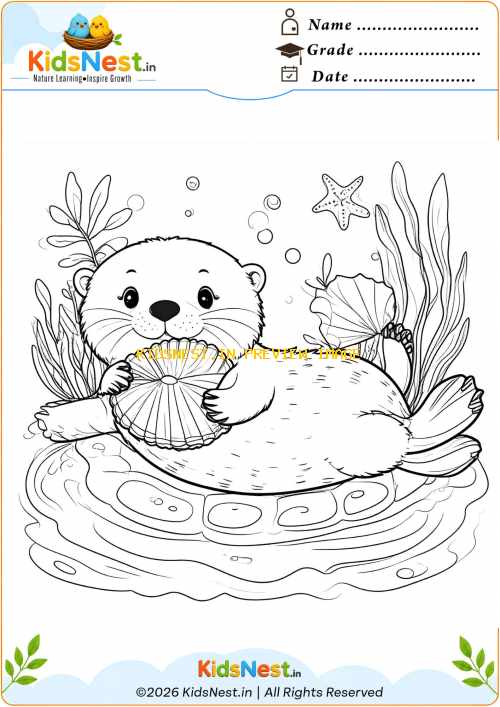Cute Sea Otter Coloring Page | Free Printable for Kids