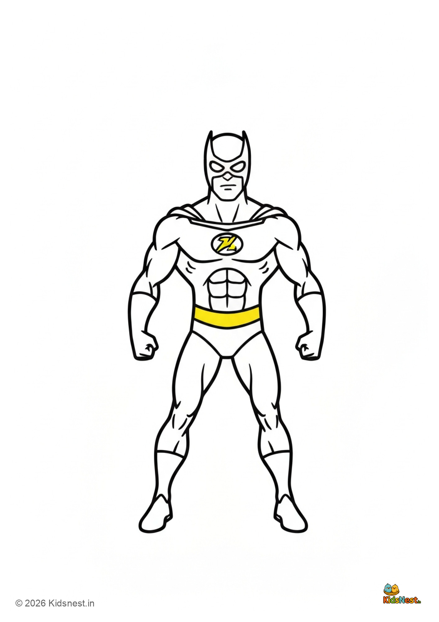 Shaktiman Coloring Page for Kids | Printable Activity Sheet