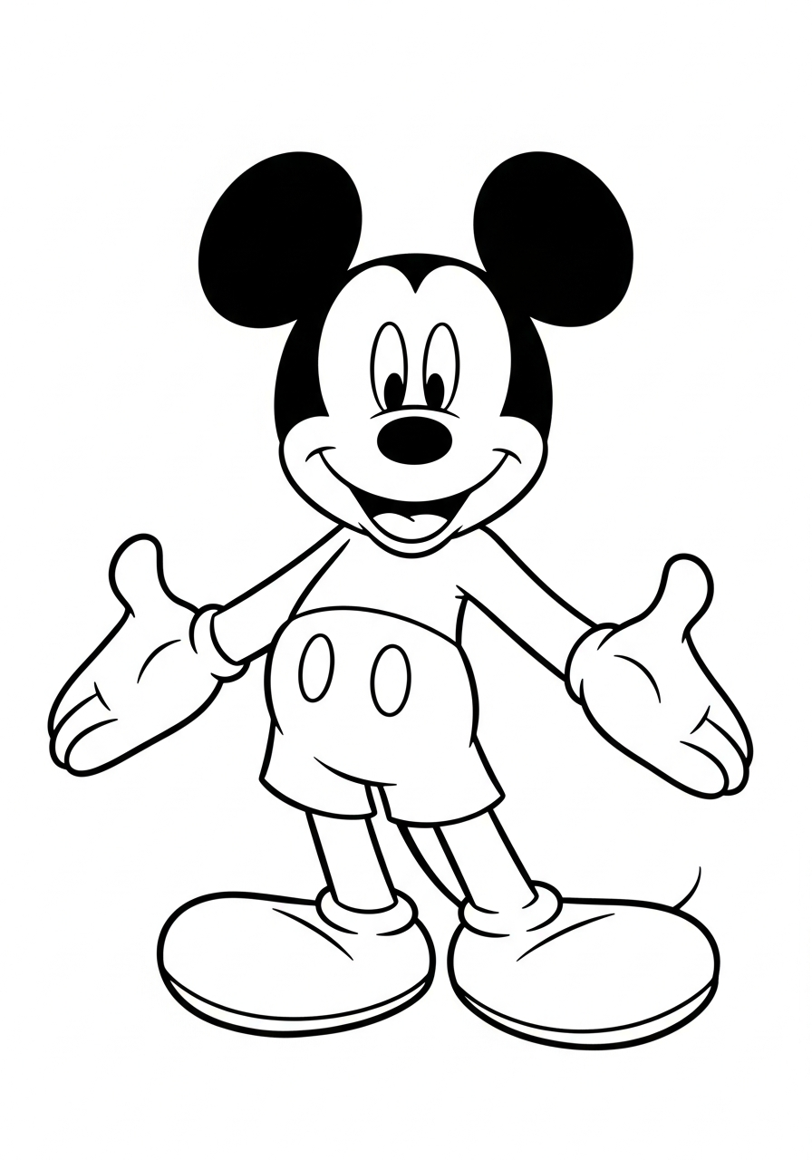 Free Printable Mickey Mouse Coloring Page for Kids