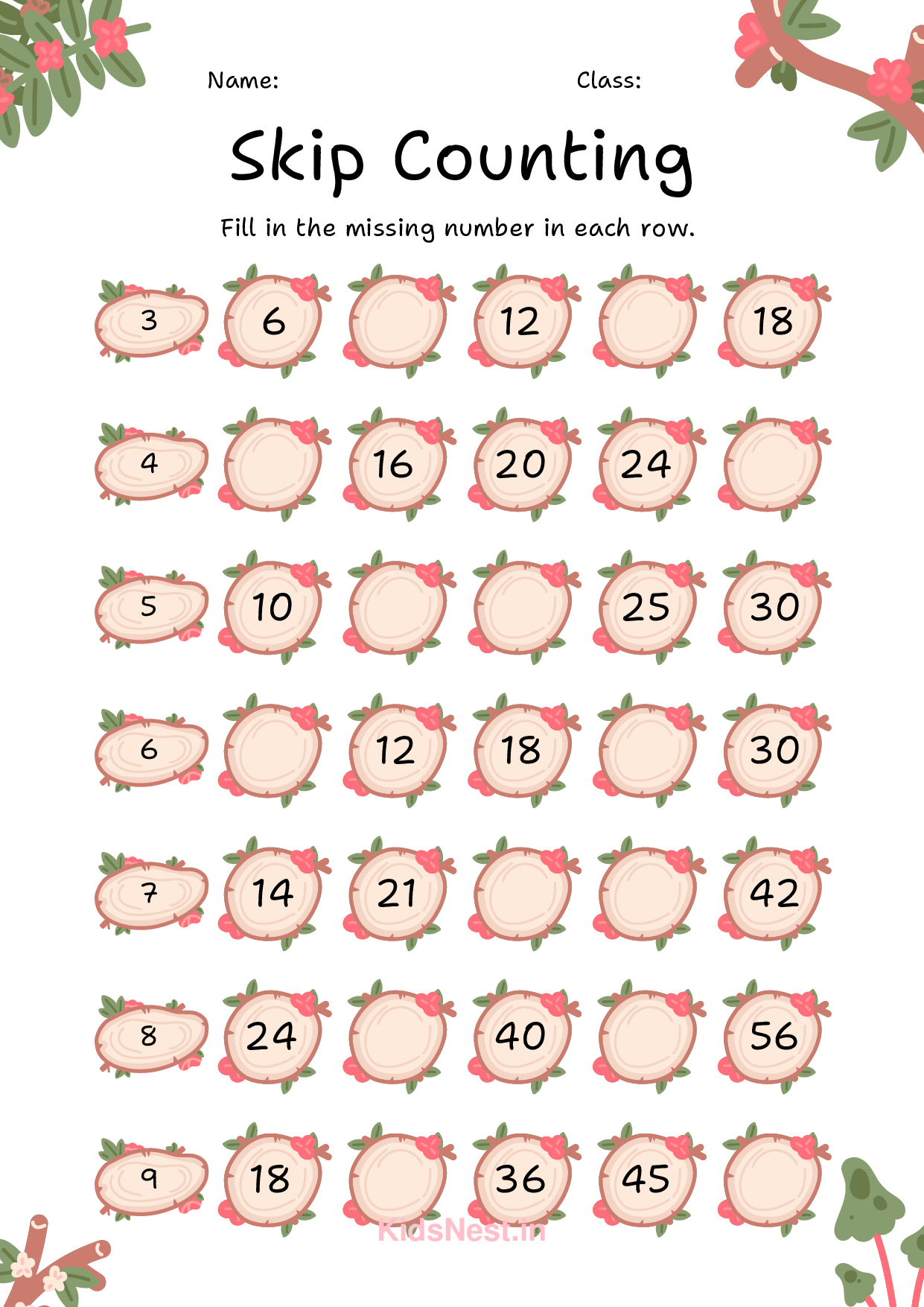 Skip Counting Worksheets & Activities | Math for Kids