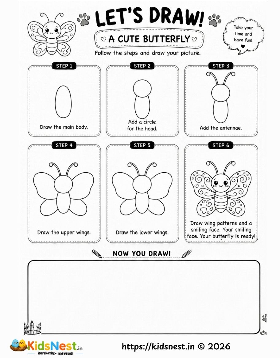 How to Draw a Cute Butterfly: Easy Step-by-Step for Kids