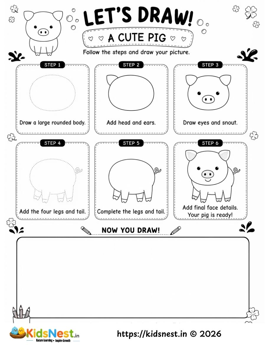 How to Draw a Cute Pig: Step-by-Step Guide for Kids