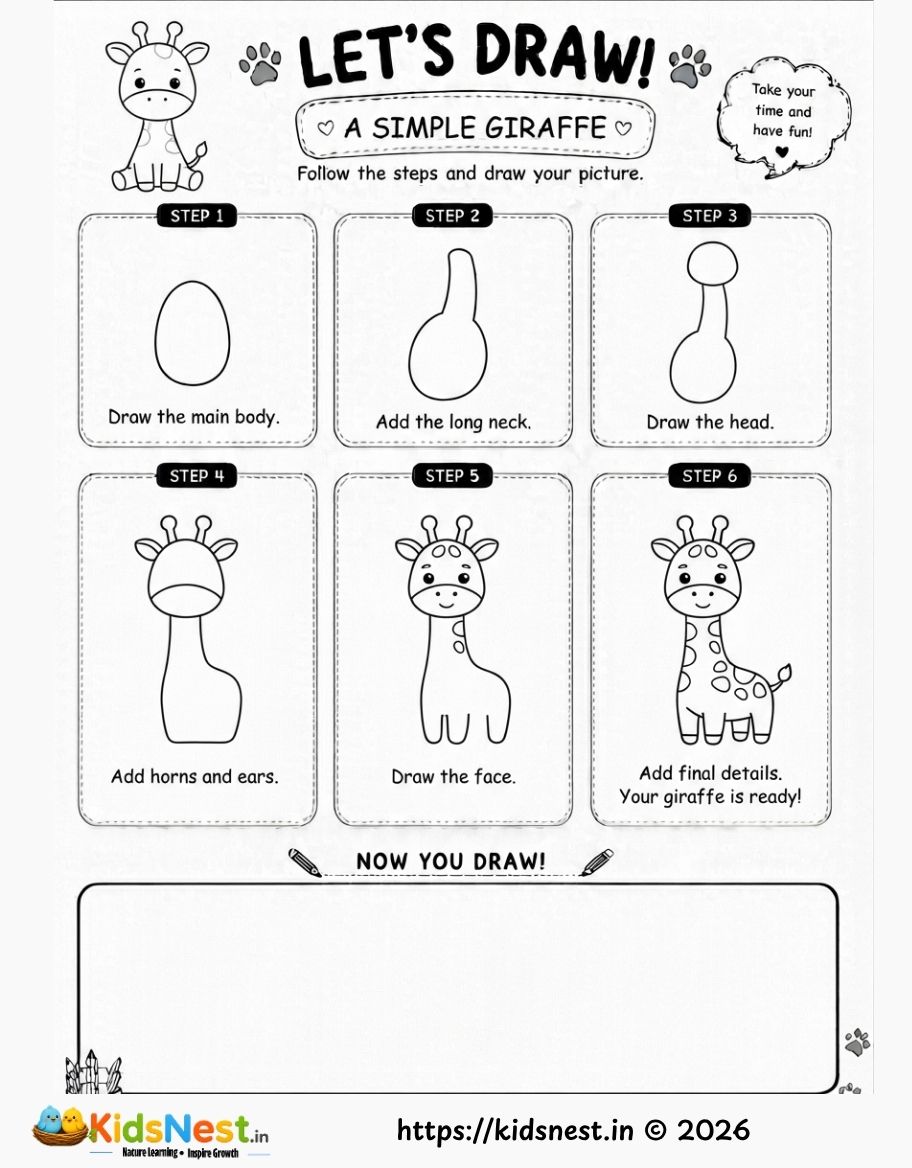 How to Draw a Giraffe: Easy Step-by-Step Guide for Kids