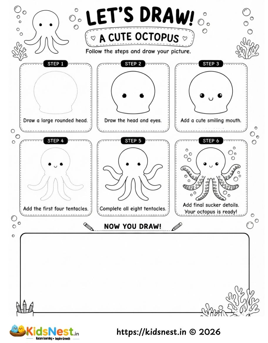 How to Draw a Cute Octopus: Easy Step-by-Step for Kids