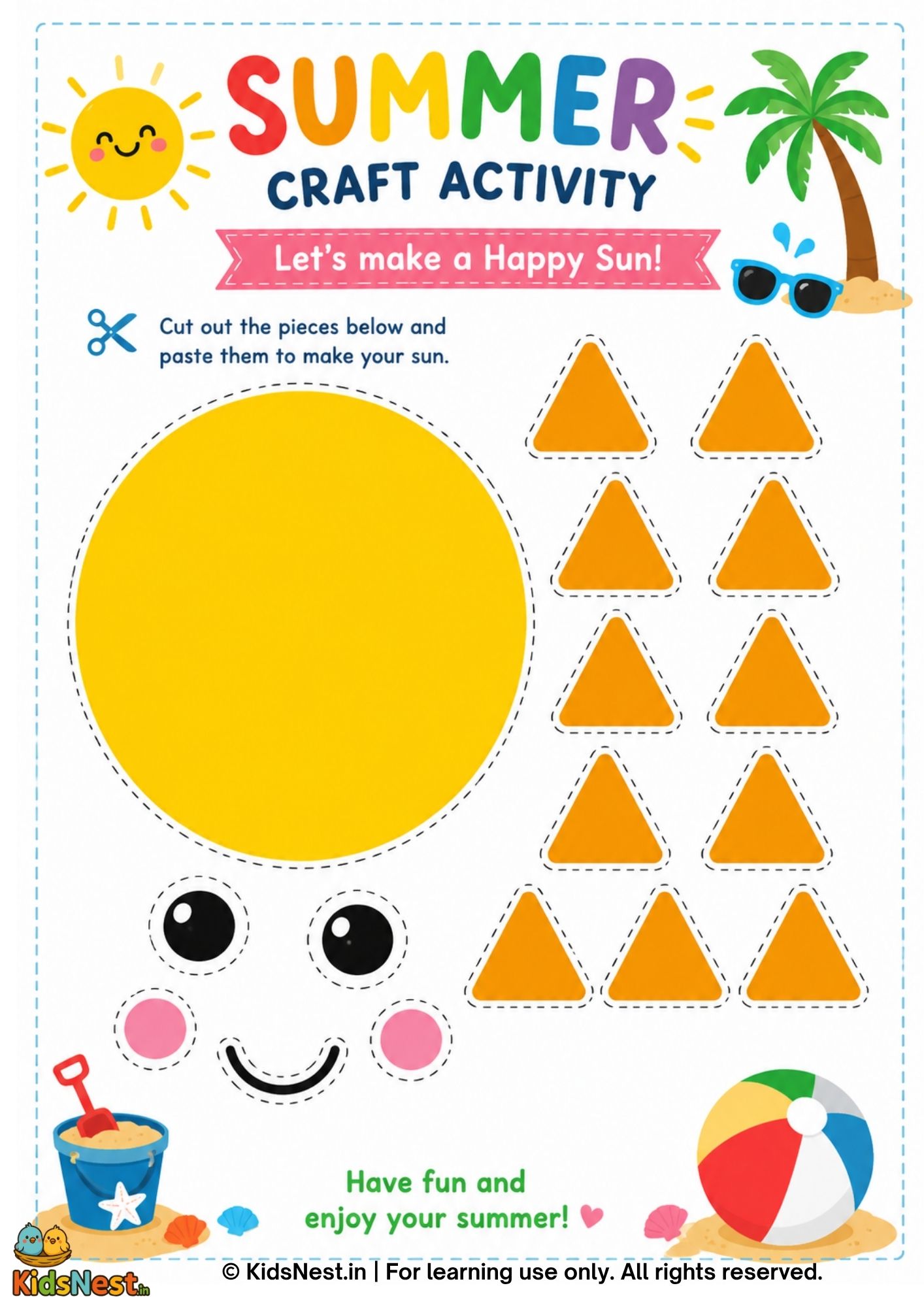 Summer Sun Craft: Fun Printable Activity for Kids