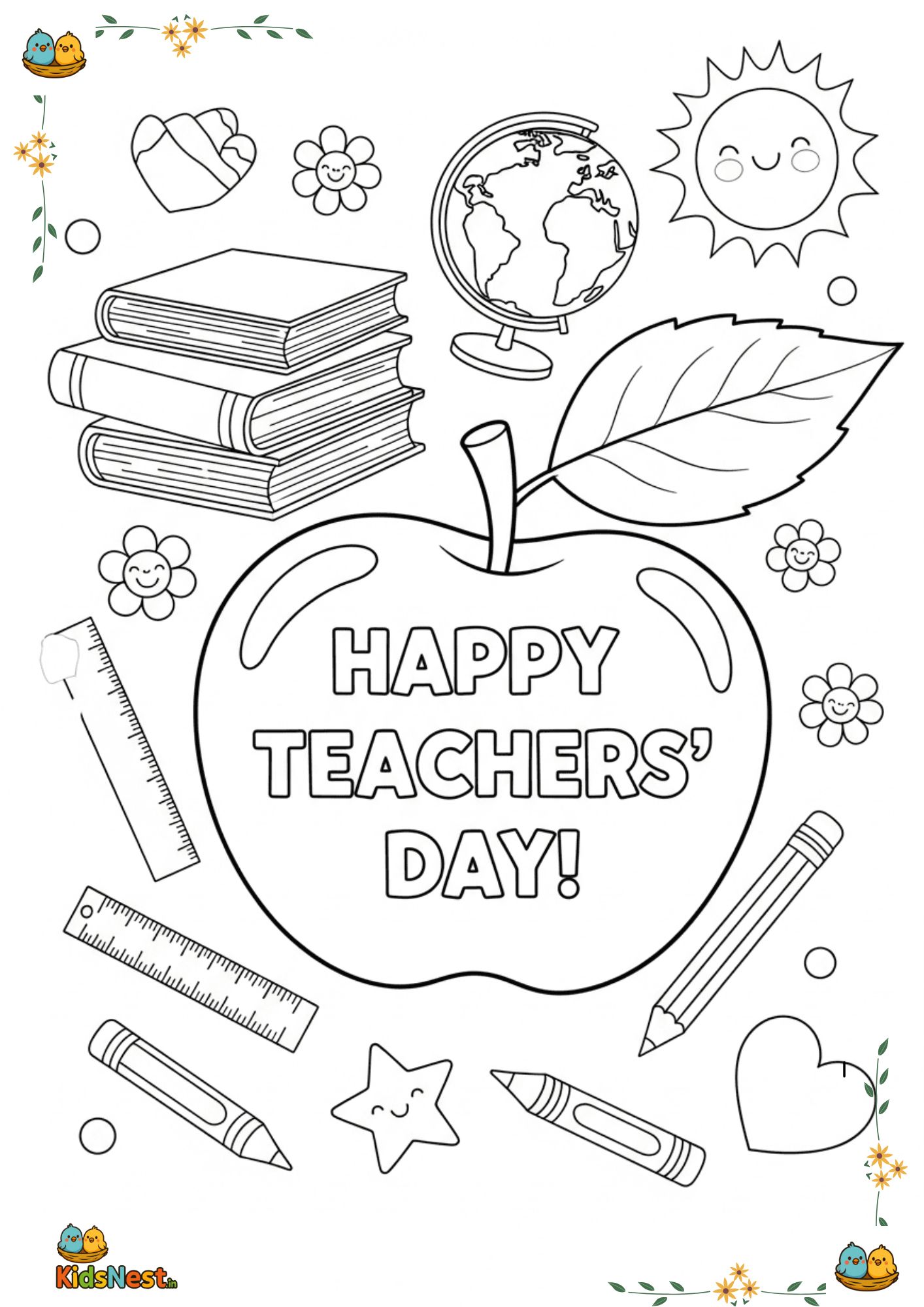 Free Teachers Day Coloring Page | Printable Activity for Kids