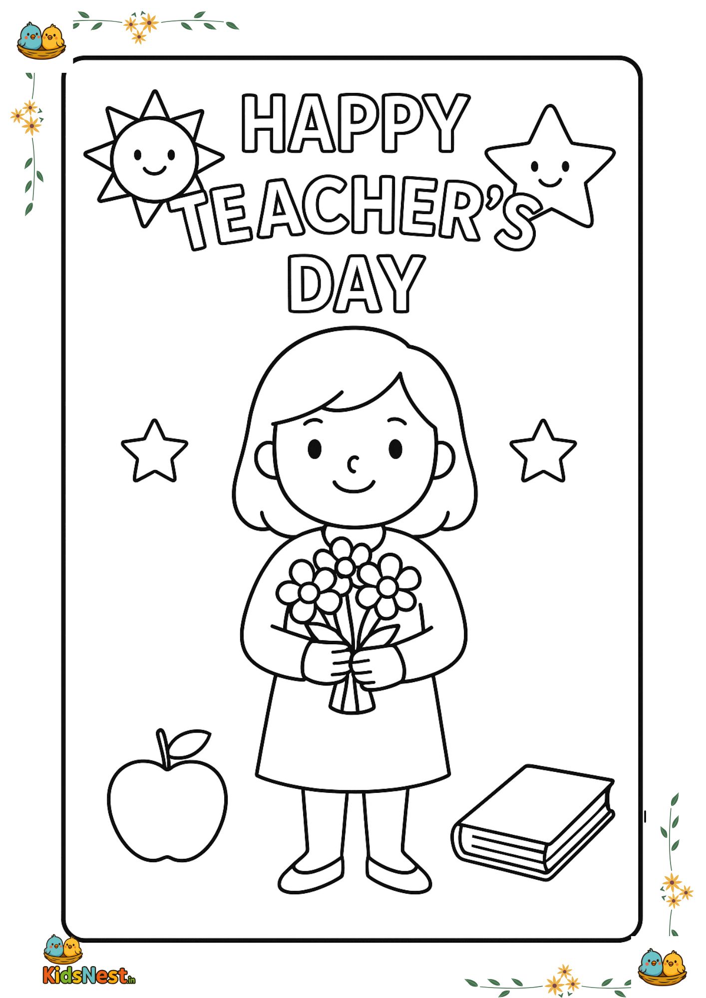 Free Teachers Day Coloring Page for Kids | Printable Activity