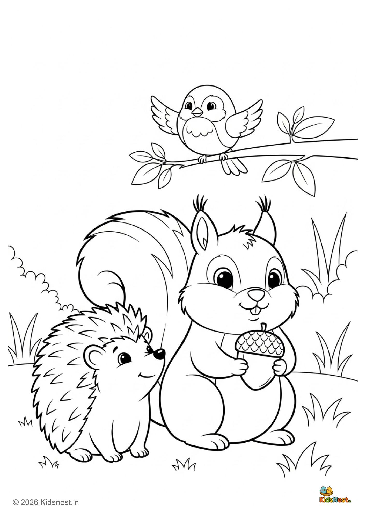 Tiny Forest Friends Coloring Page | Printable Kids Activity