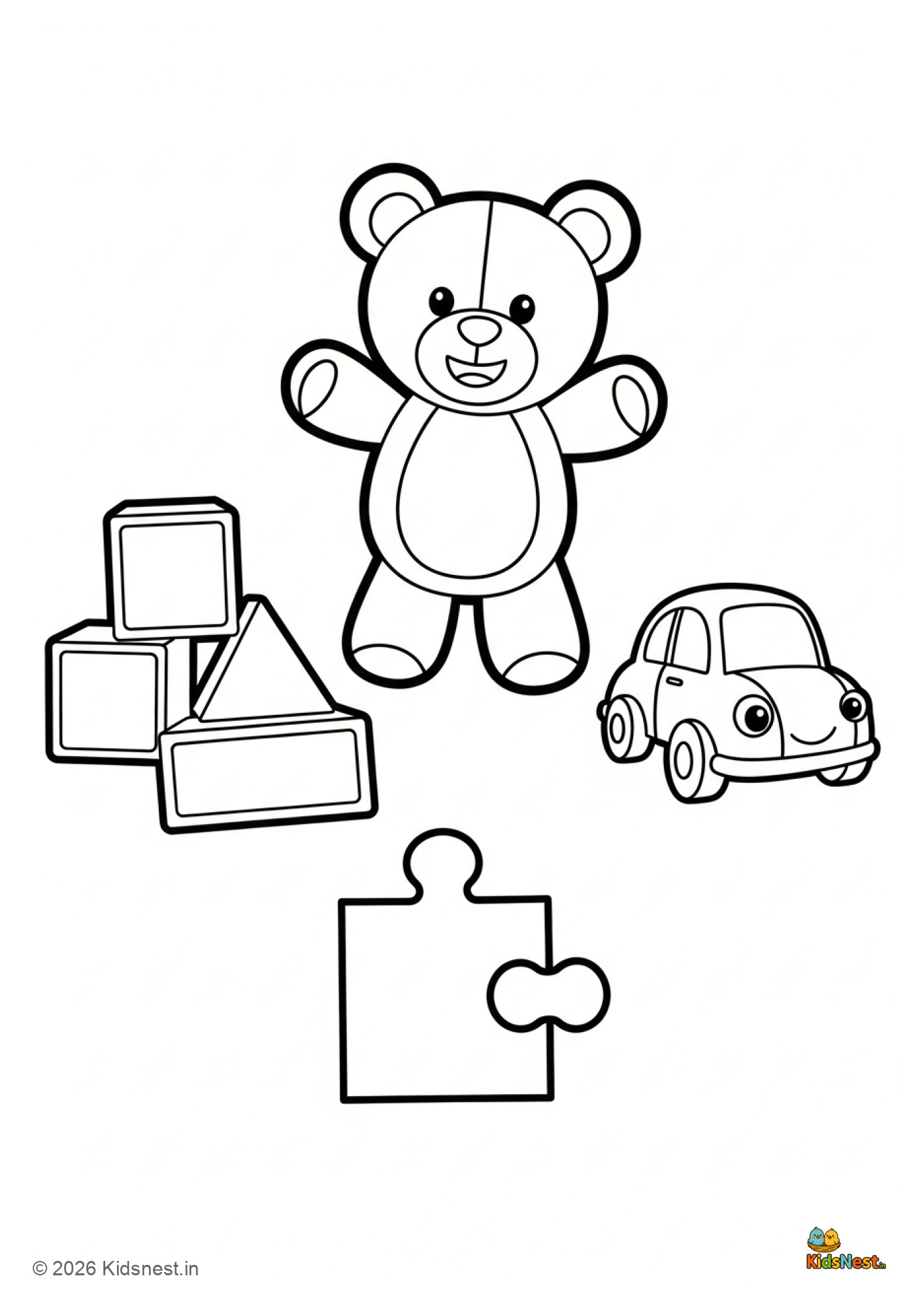 Toy Backup Kit Coloring Page for Kids | Printable Worksheet