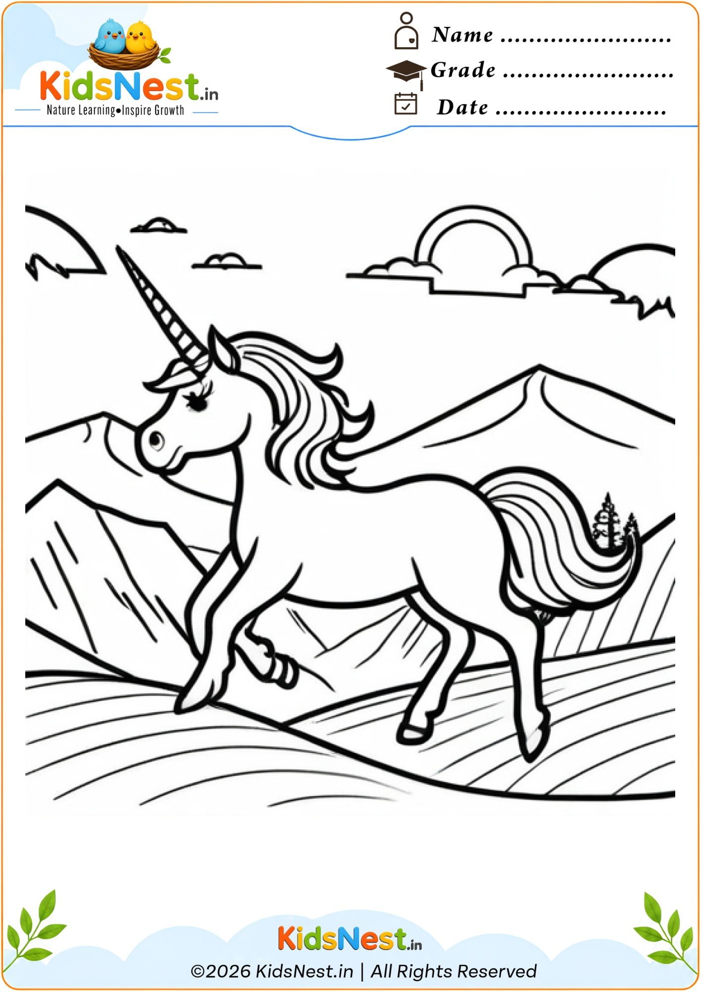 Free Unicorn Coloring Page for Kids | Printable Activity