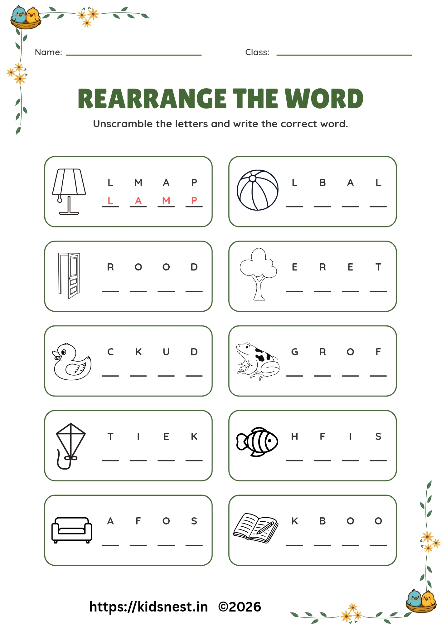 Unscramble the Letters: Fun Word Games for Kids | Printable