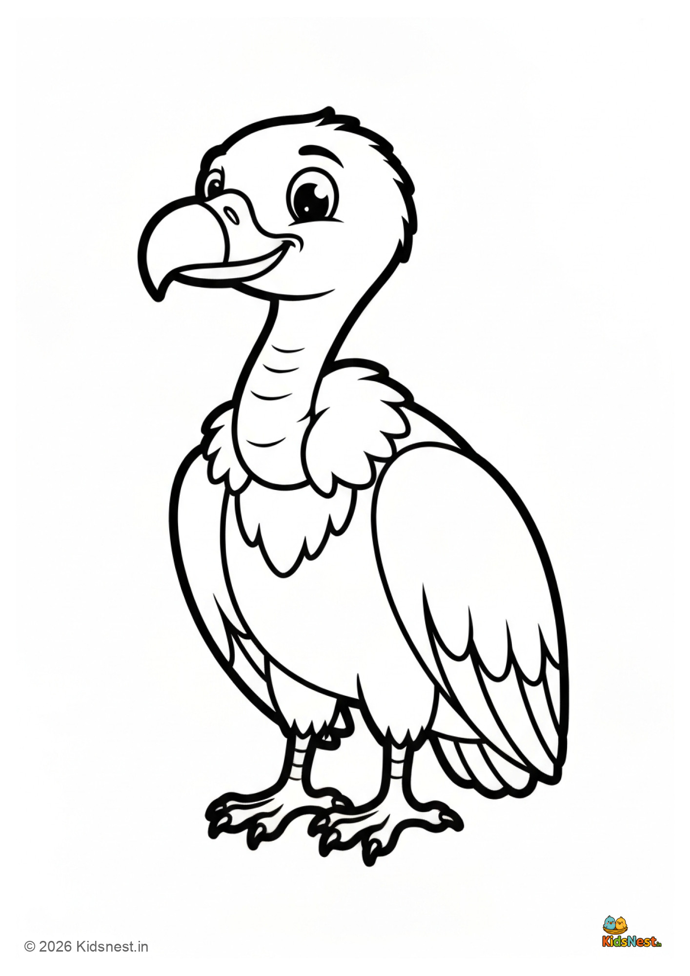 V for Vulture Coloring Page | Printable Alphabet Worksheet