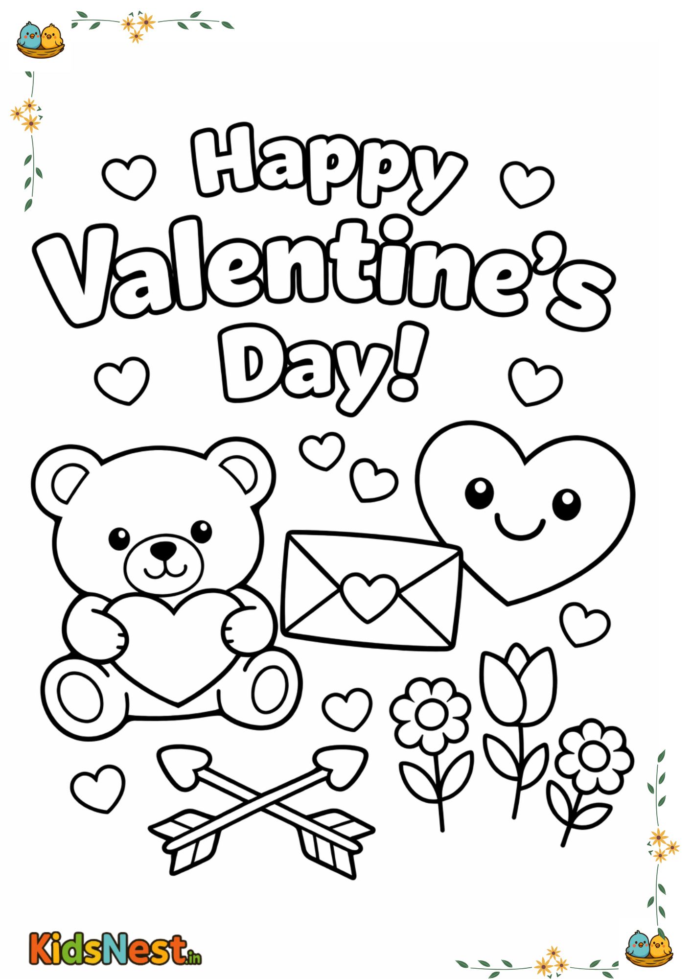 Valentine's Day Colouring Page for Kids | Free Printable