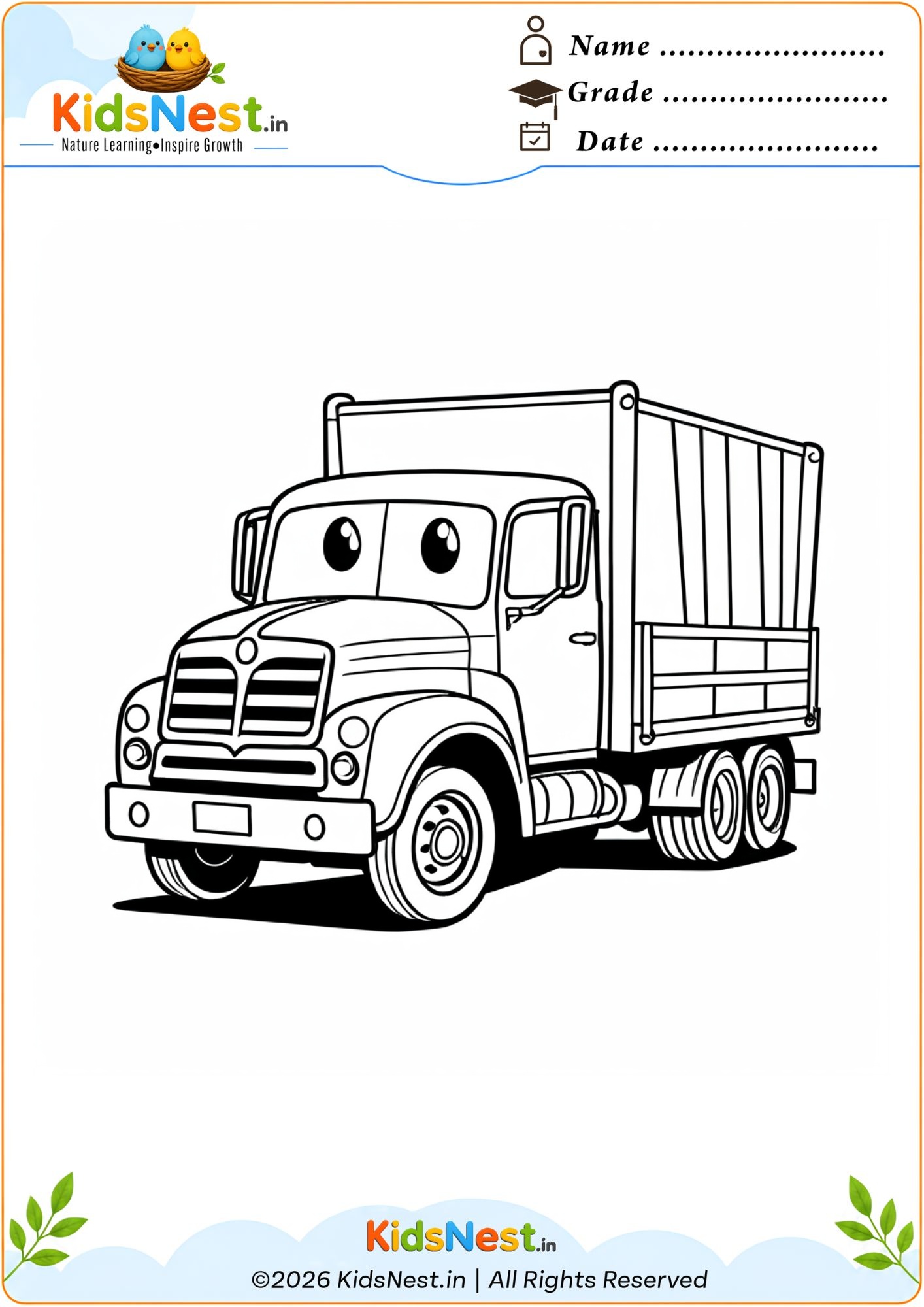 Printable Vehicles Coloring Pages for Kids | Part 1