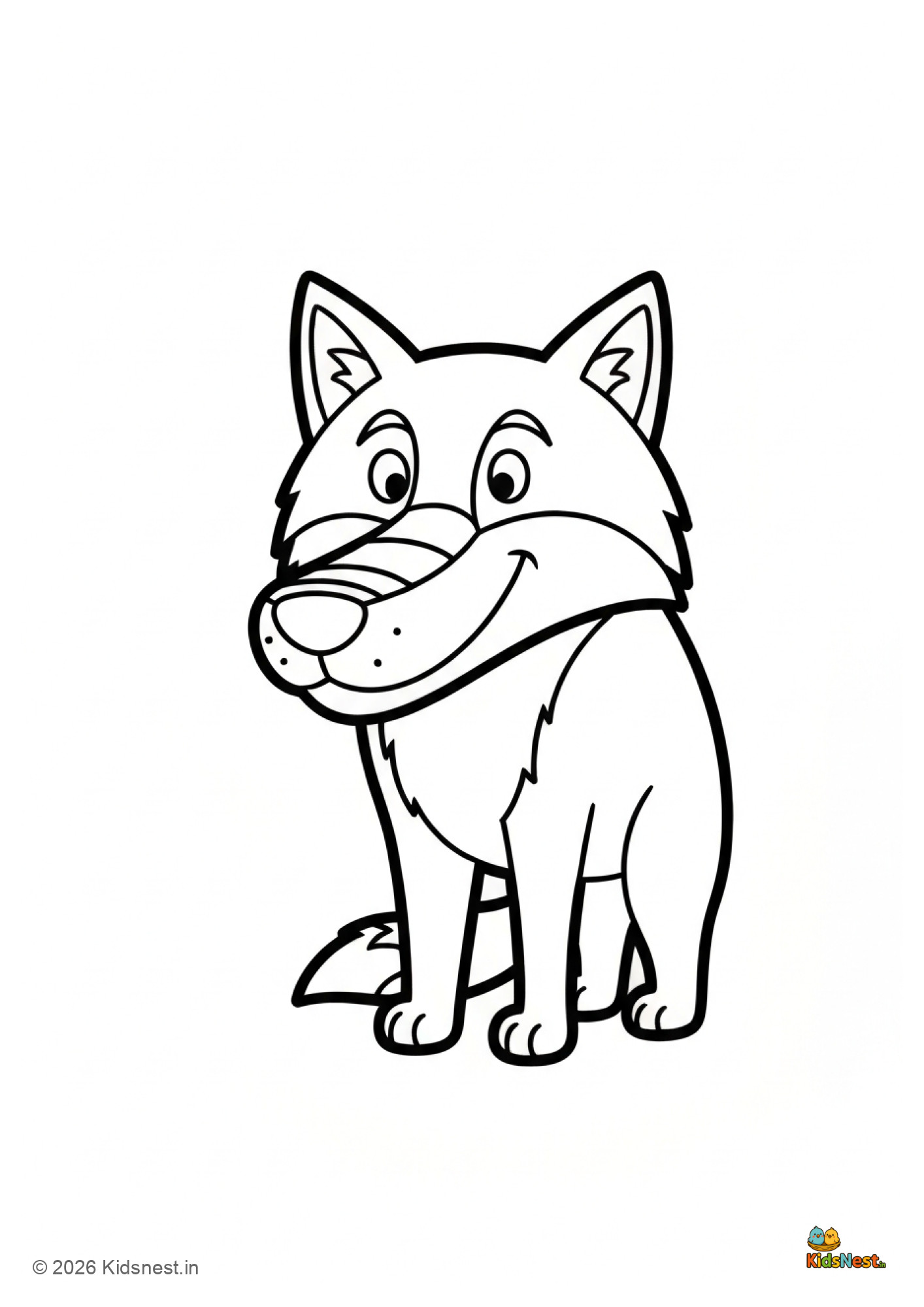 W for Wolf Coloring Page | Printable Alphabet Worksheet