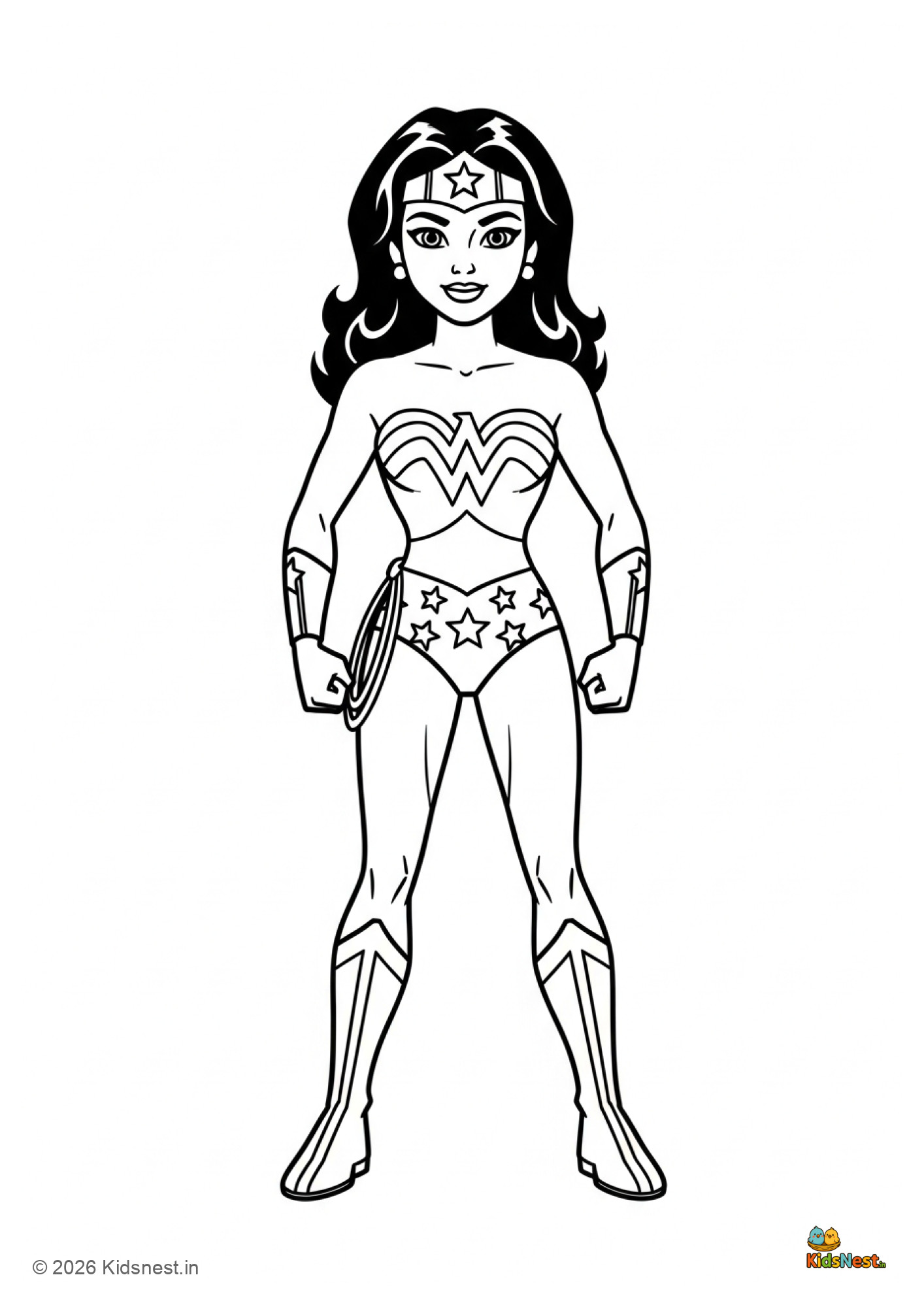 Wonder Woman Coloring Page | Free Printable for Kids