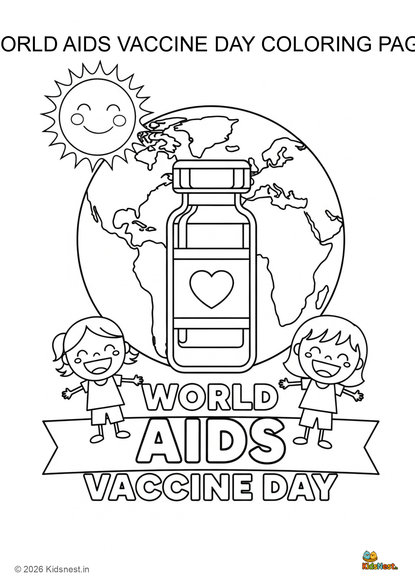 World AIDS Vaccine Day Coloring Page for Kids