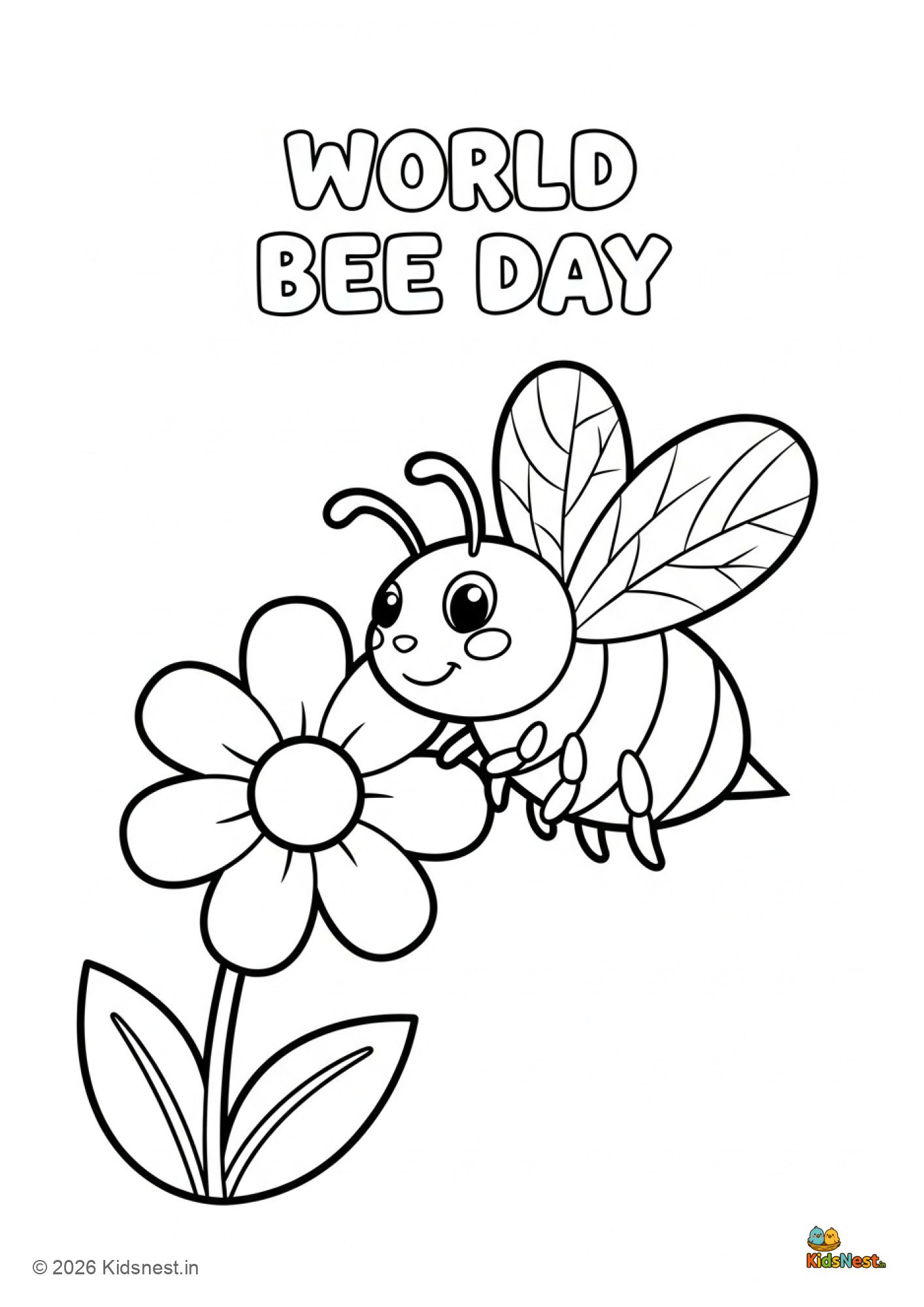 World Bee Day Coloring Page | Free Printable for Kids