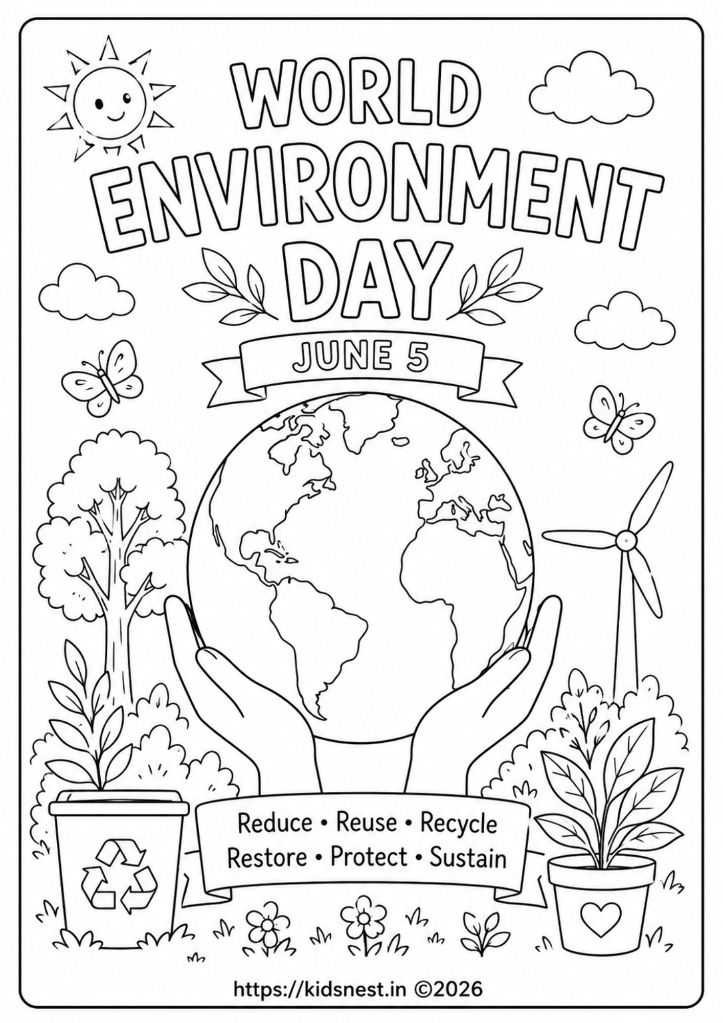 World Environment Day Coloring Pages for Kids | Free Printables