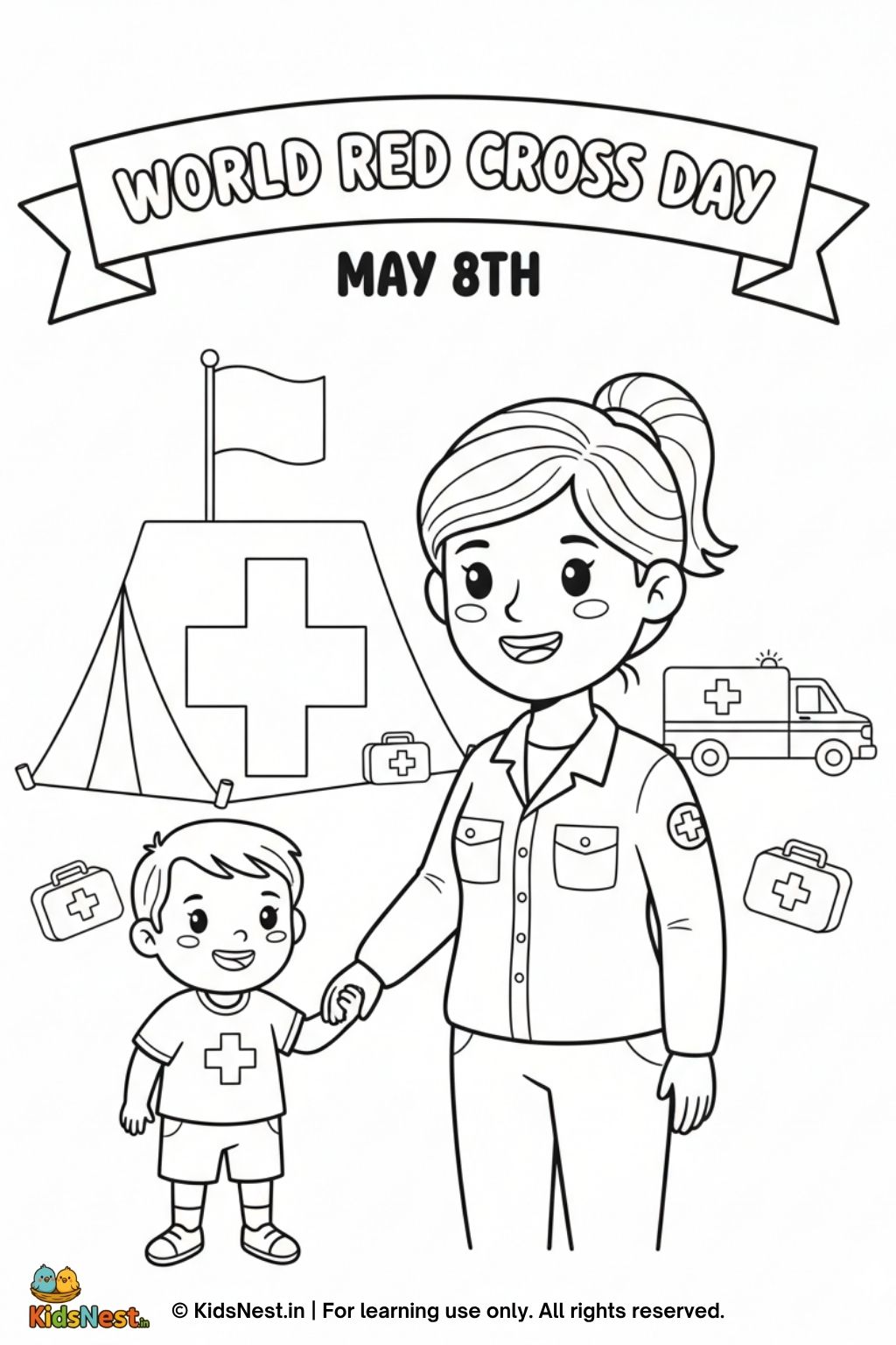 World Red Cross Day Coloring Page for Kids | Printable Activity
