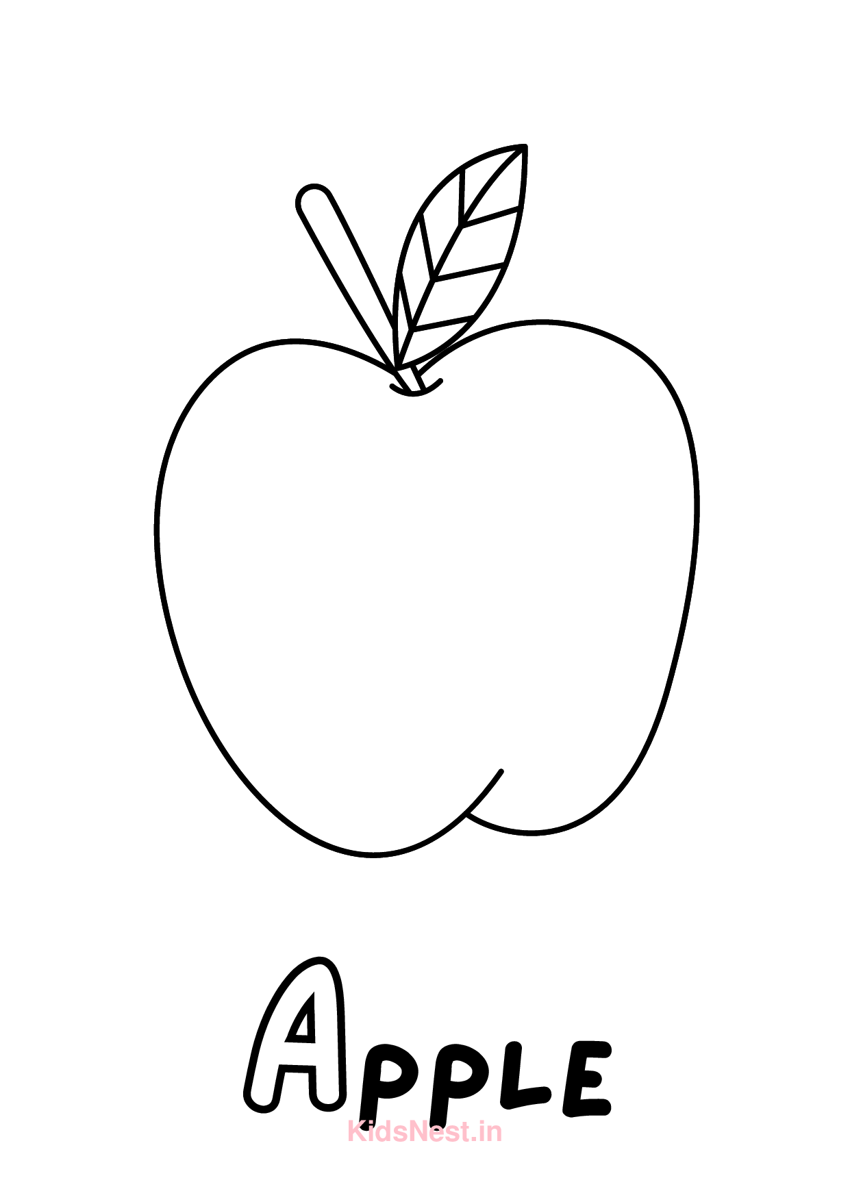 Free Printable Yummy Apple Coloring Page for Kids